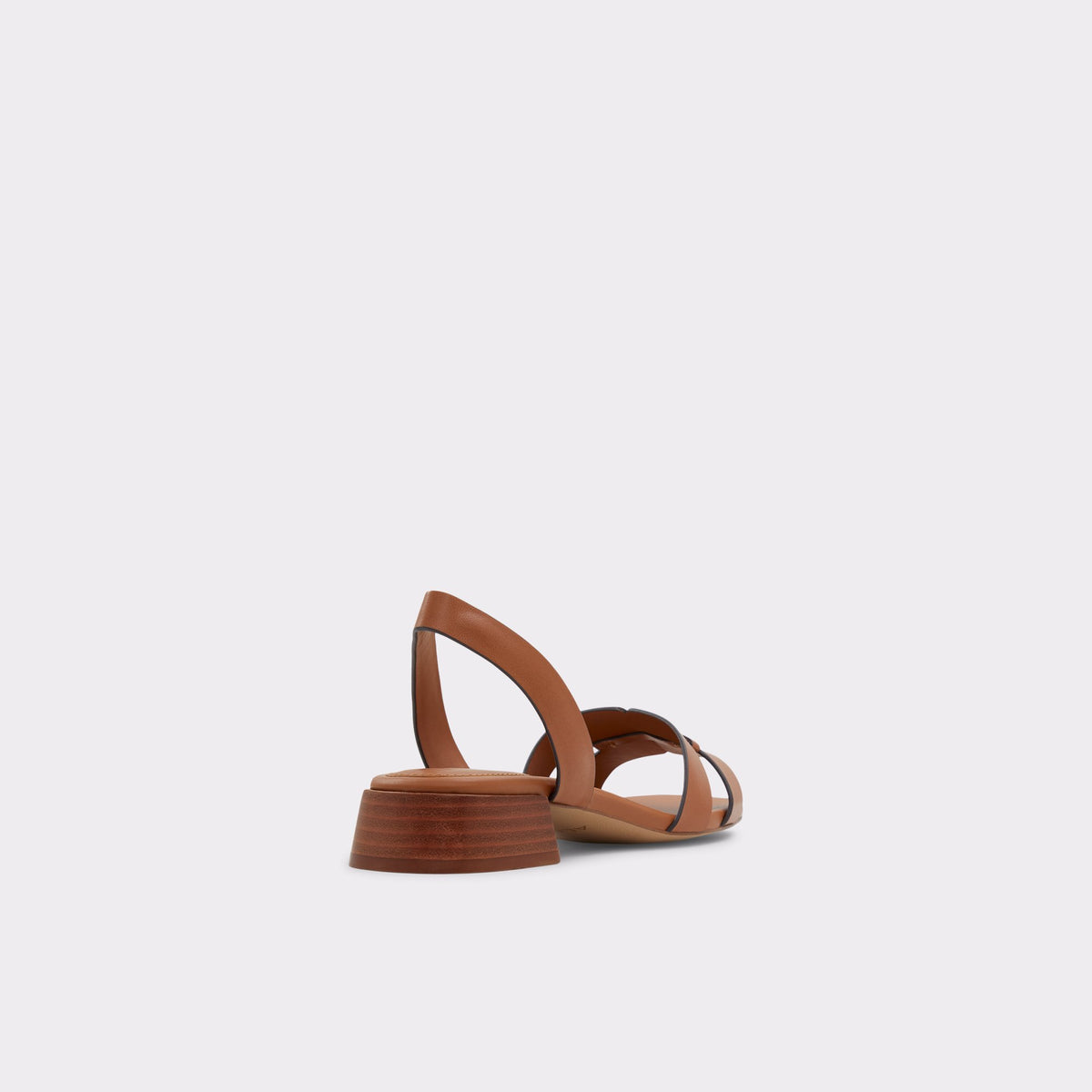 Three-quarter angle of Medium Brown Jinane Sling back heeled sandal's back side