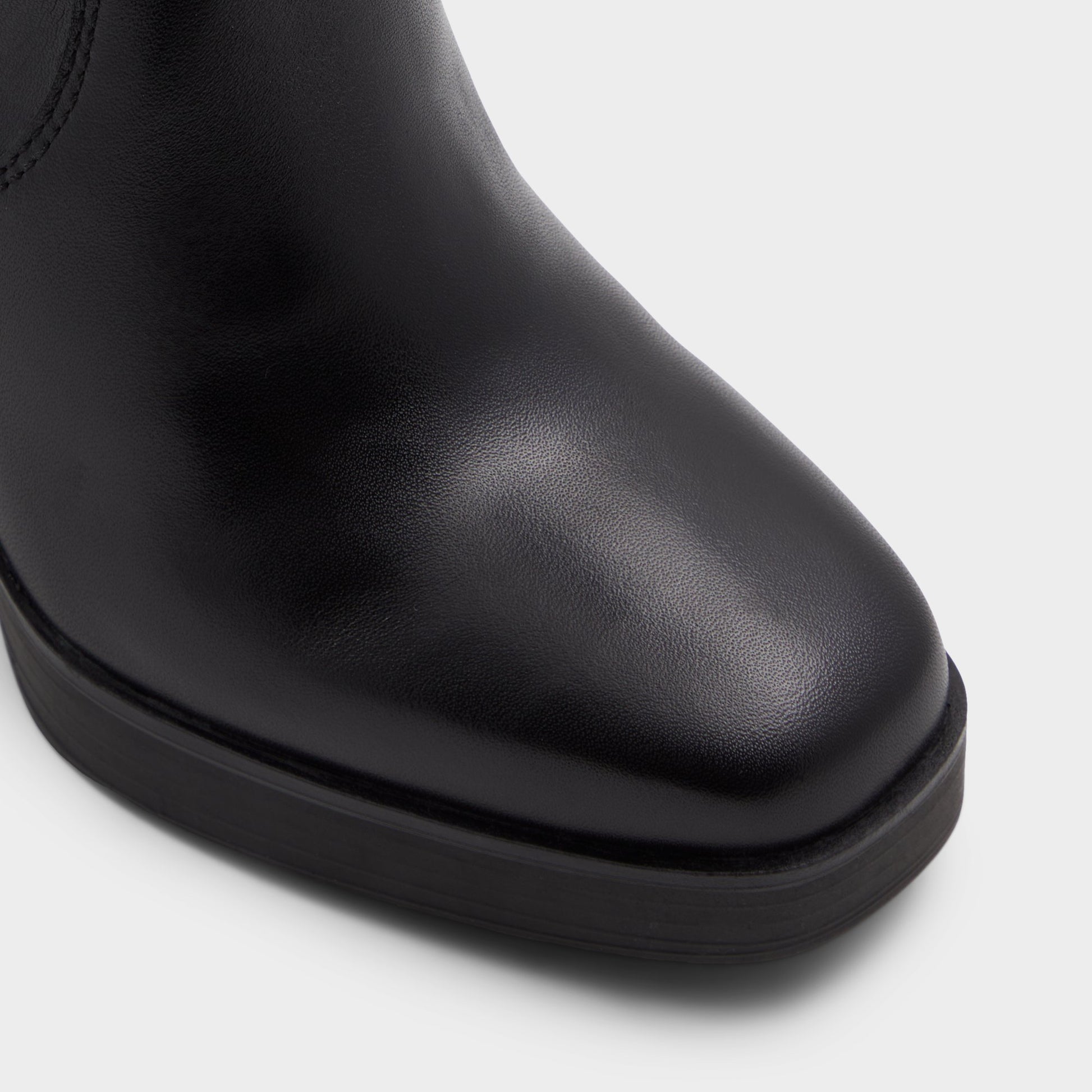 Close-up of the Black Equine Knee-high boot