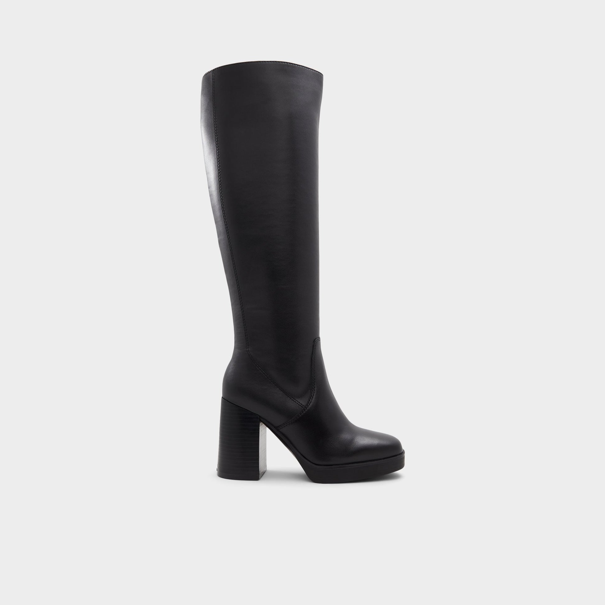 Main View of Black Equine Knee-high boot for Womens