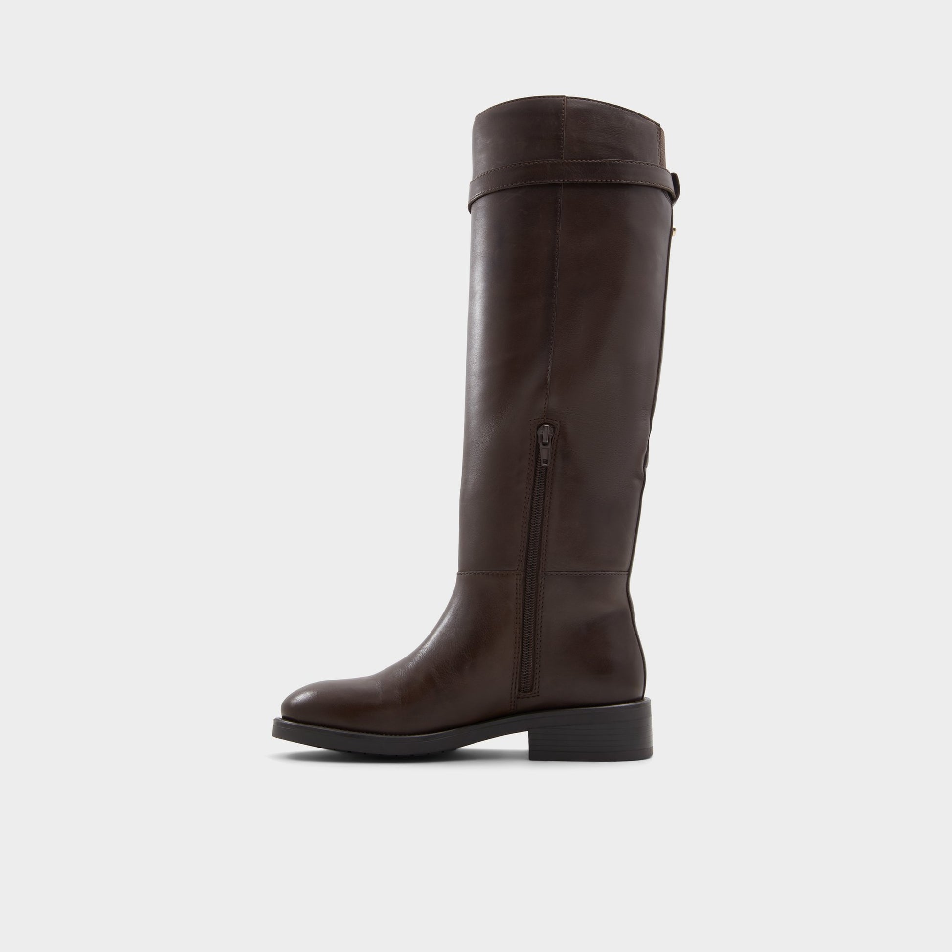 Side view of Dark Brown Loreina Riding boot