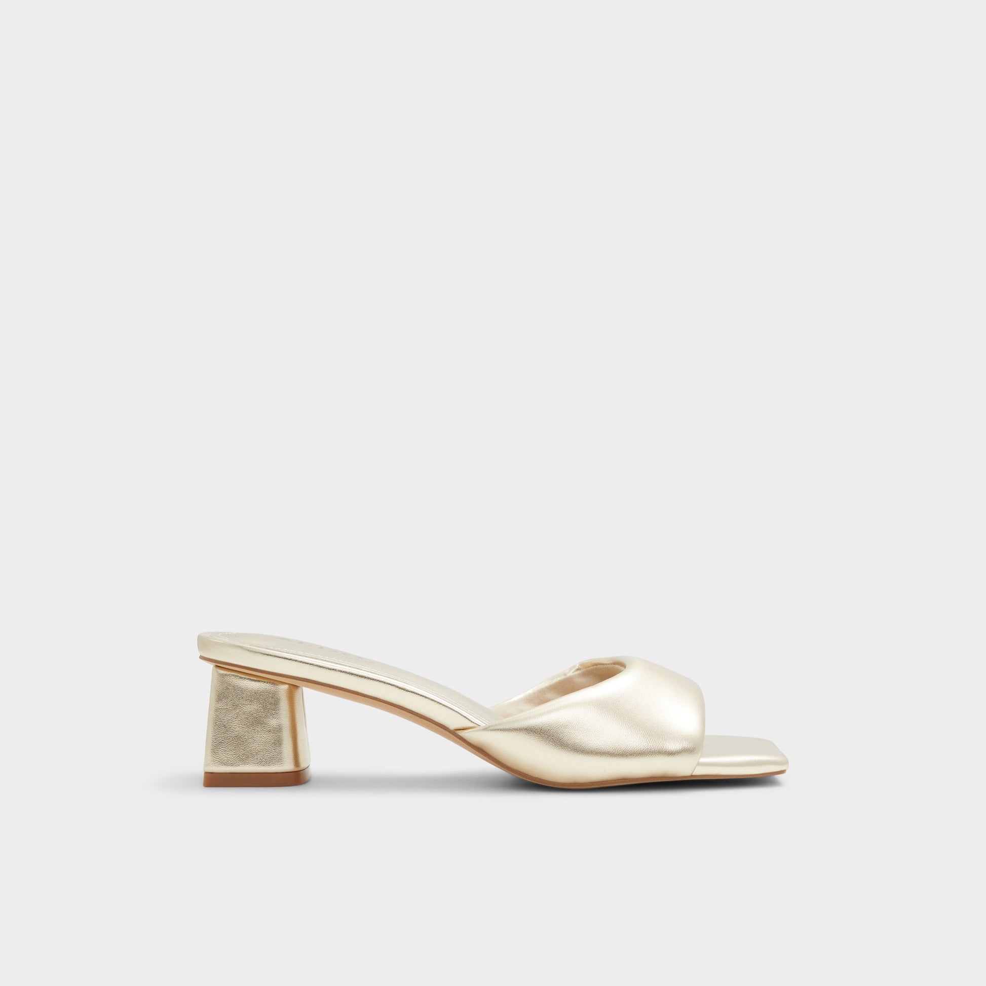 Main View of Gold Aneka Heeled mule for Womens