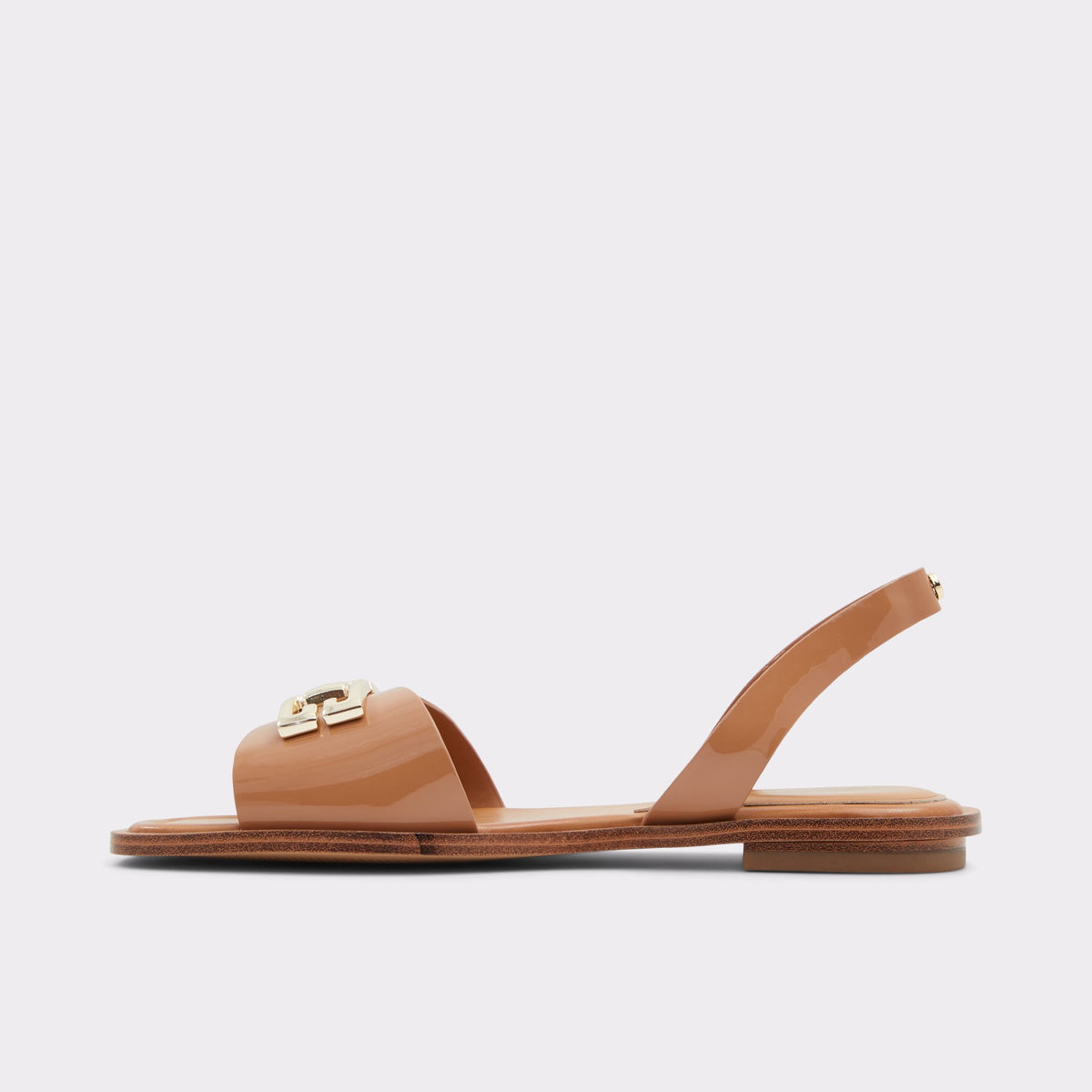 Side view of Dark Beige Agreinwan Flat sandal