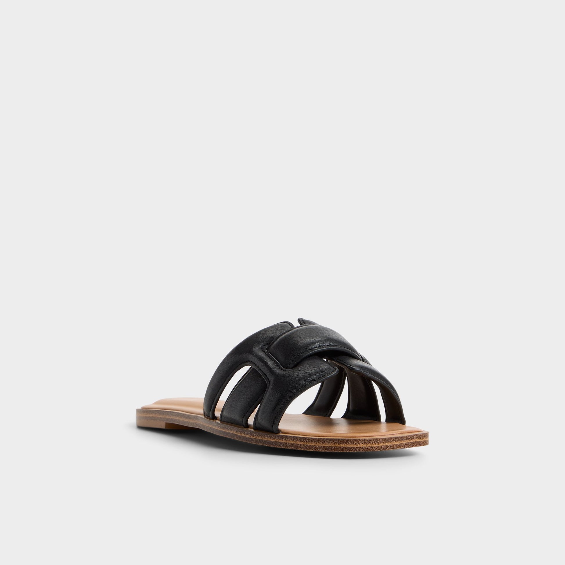 Three-quarter angle of Oxford Elenaa Slide sandal's front side