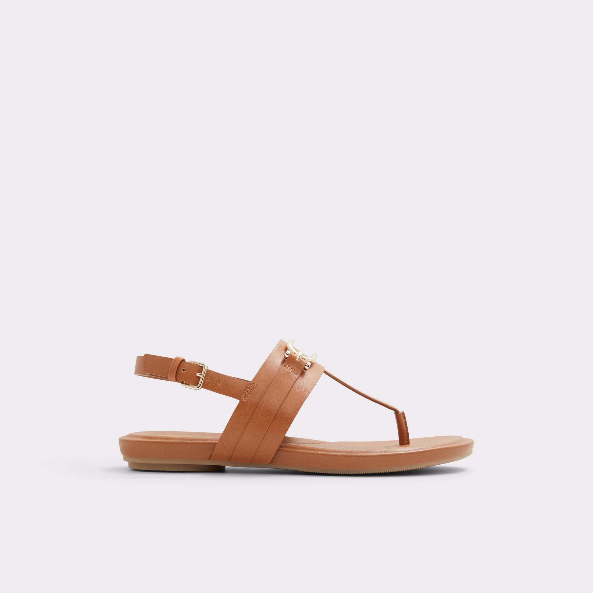 Main View of Medium Brown Adraynwan T-strap sandal for Womens
