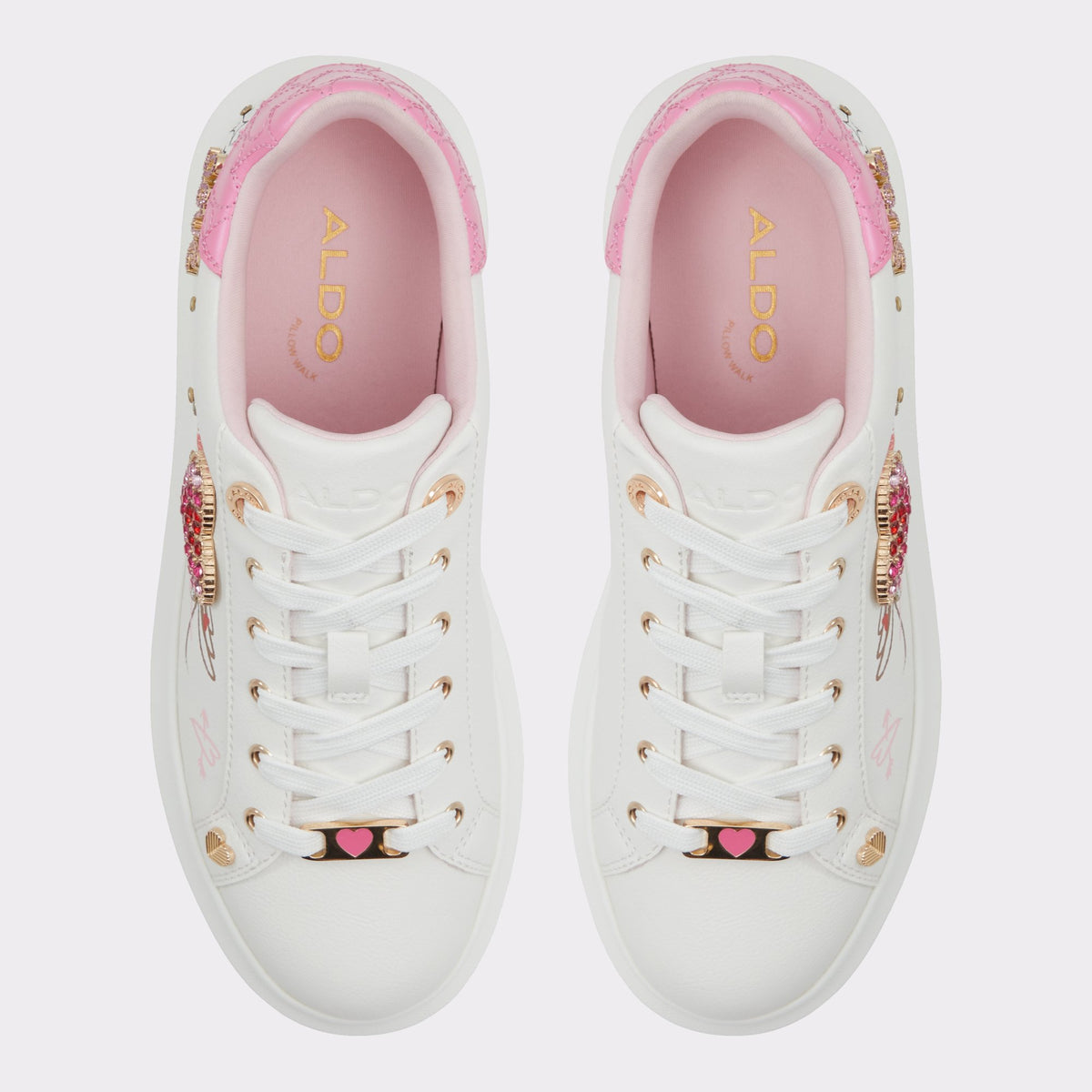 Top-down view of the Pink Heartstep Low top sneaker