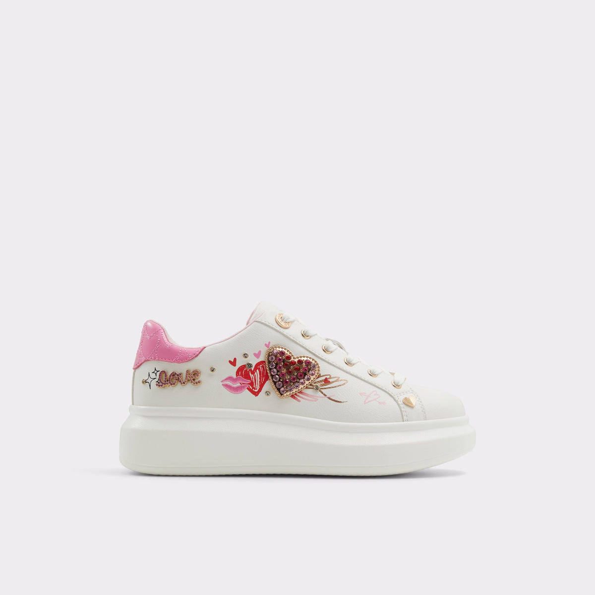 Main View of Pink Heartstep Low top sneaker for Womens