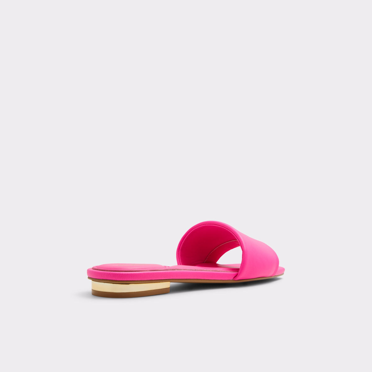 Three-quarter angle of Open Pink Bentariel Slide sandal's back side