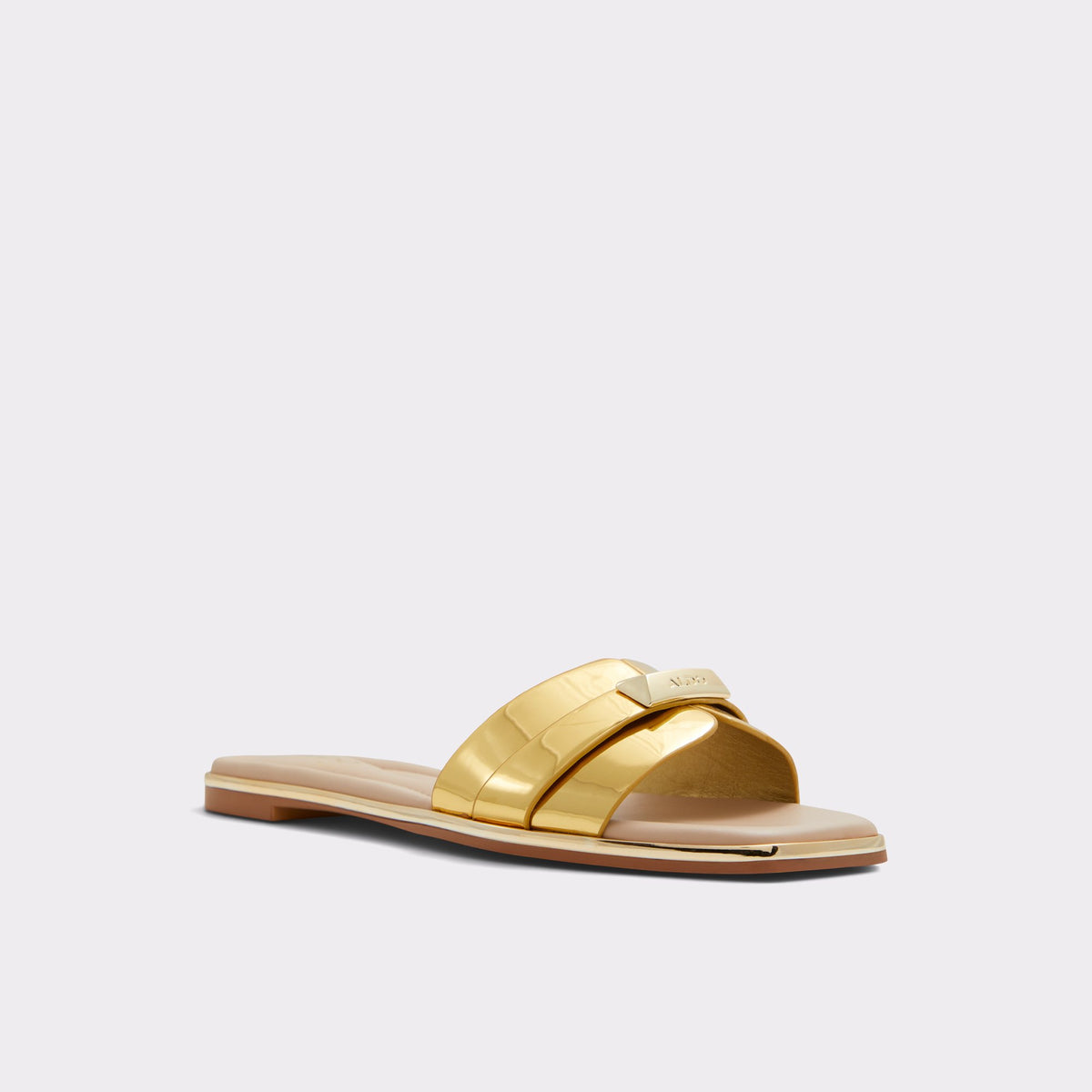 Angle de trois quarts de la face avant de Or Darine Slide sandal
