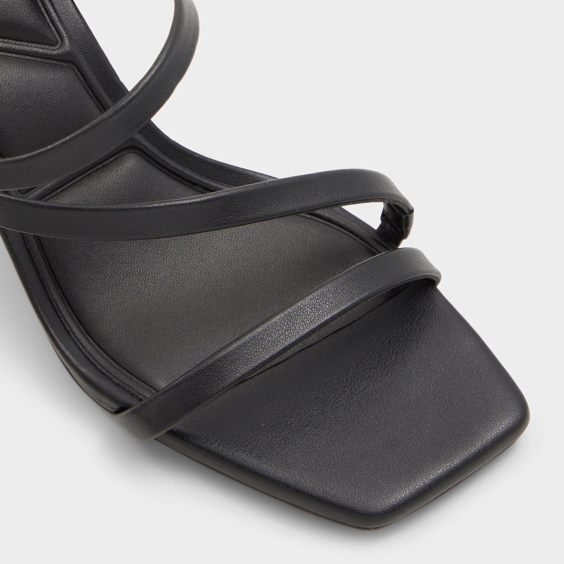 Close-up of the Black Jewella Strappy heeled sandal