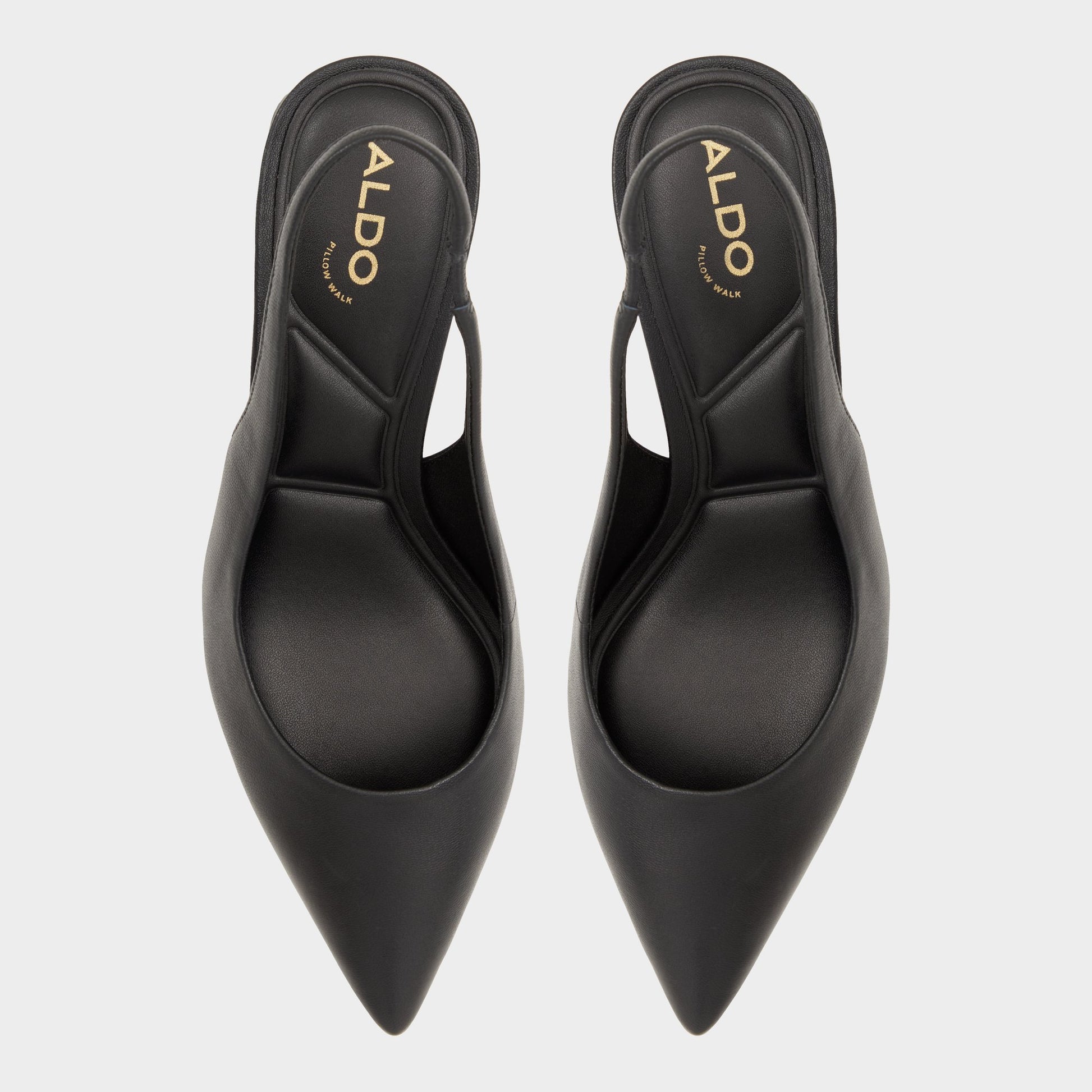 Top-down view of the Black Uliana Slingback heel