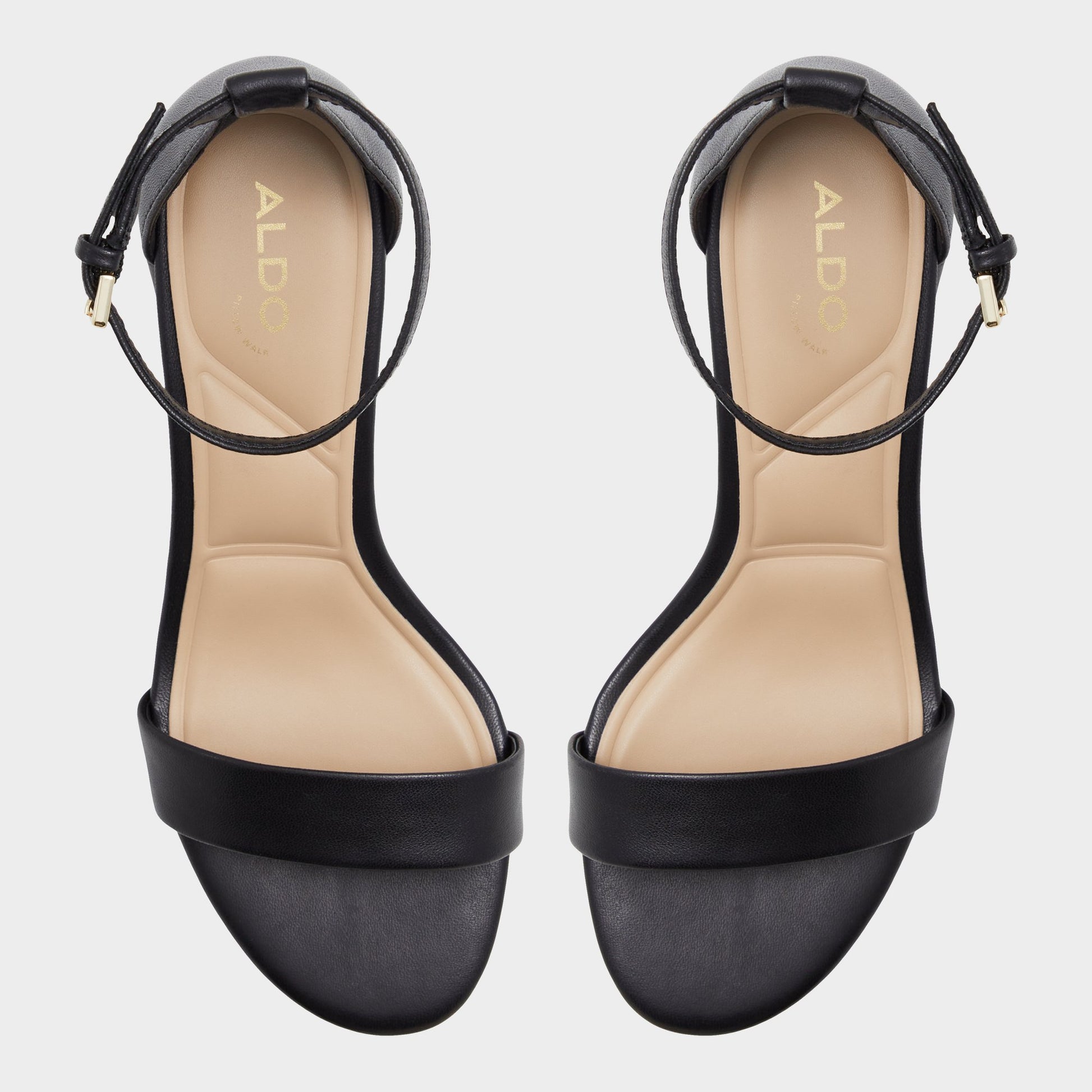 Top-down view of the Other Black Pristine Strappy heeled sandal