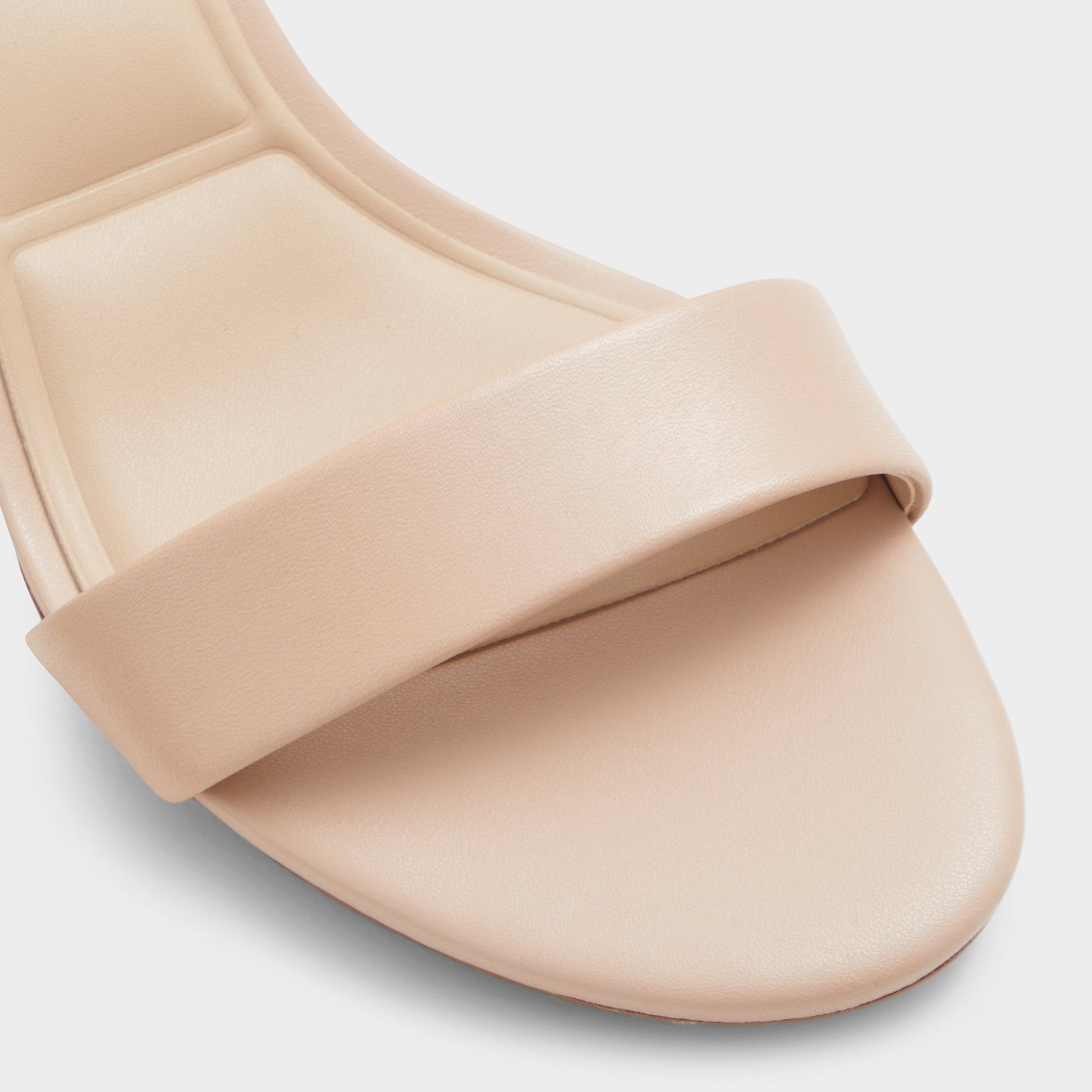 Close-up of the Bone Pristine Strappy heeled sandal