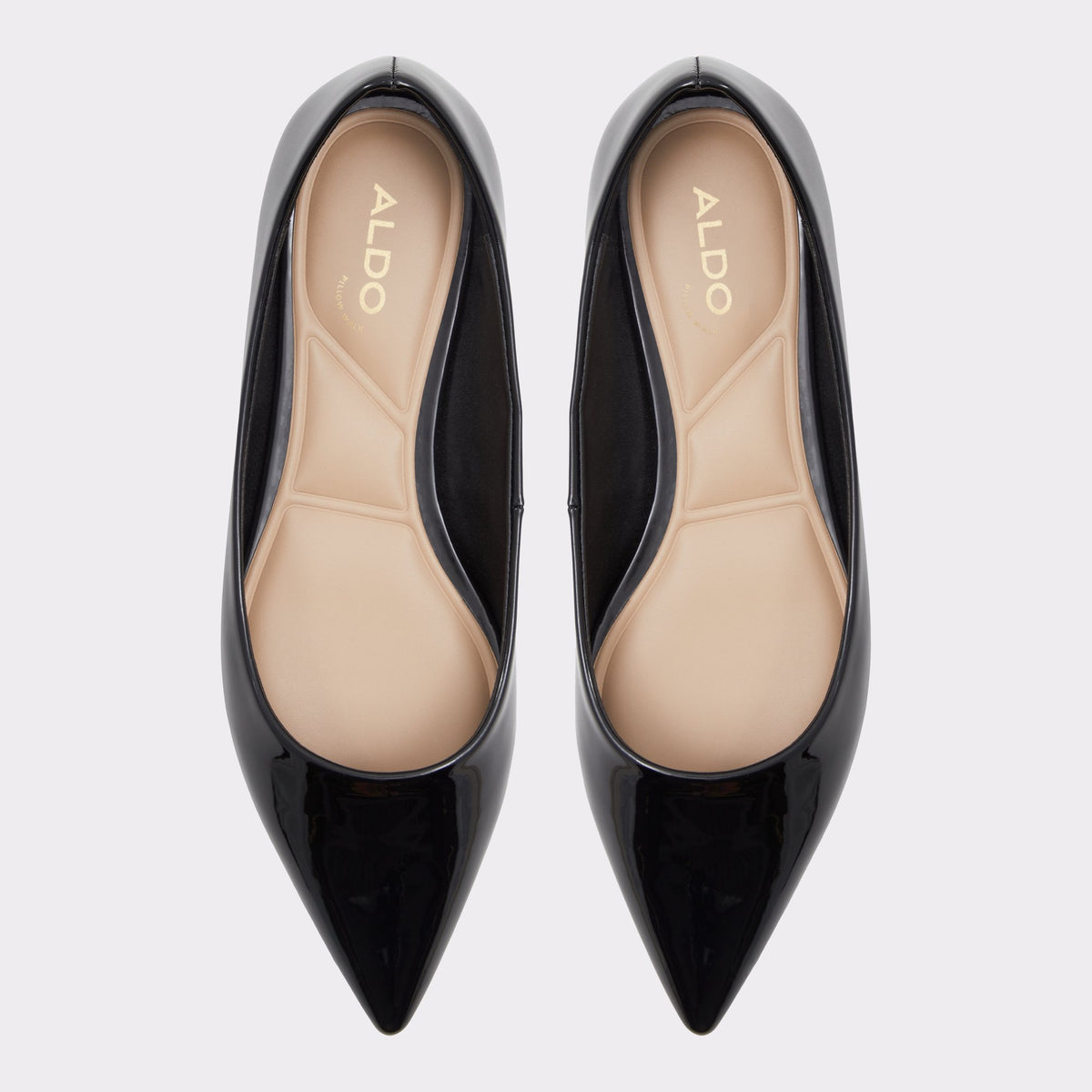 Vue de dessus de la Noir Stessyflat Ballerine