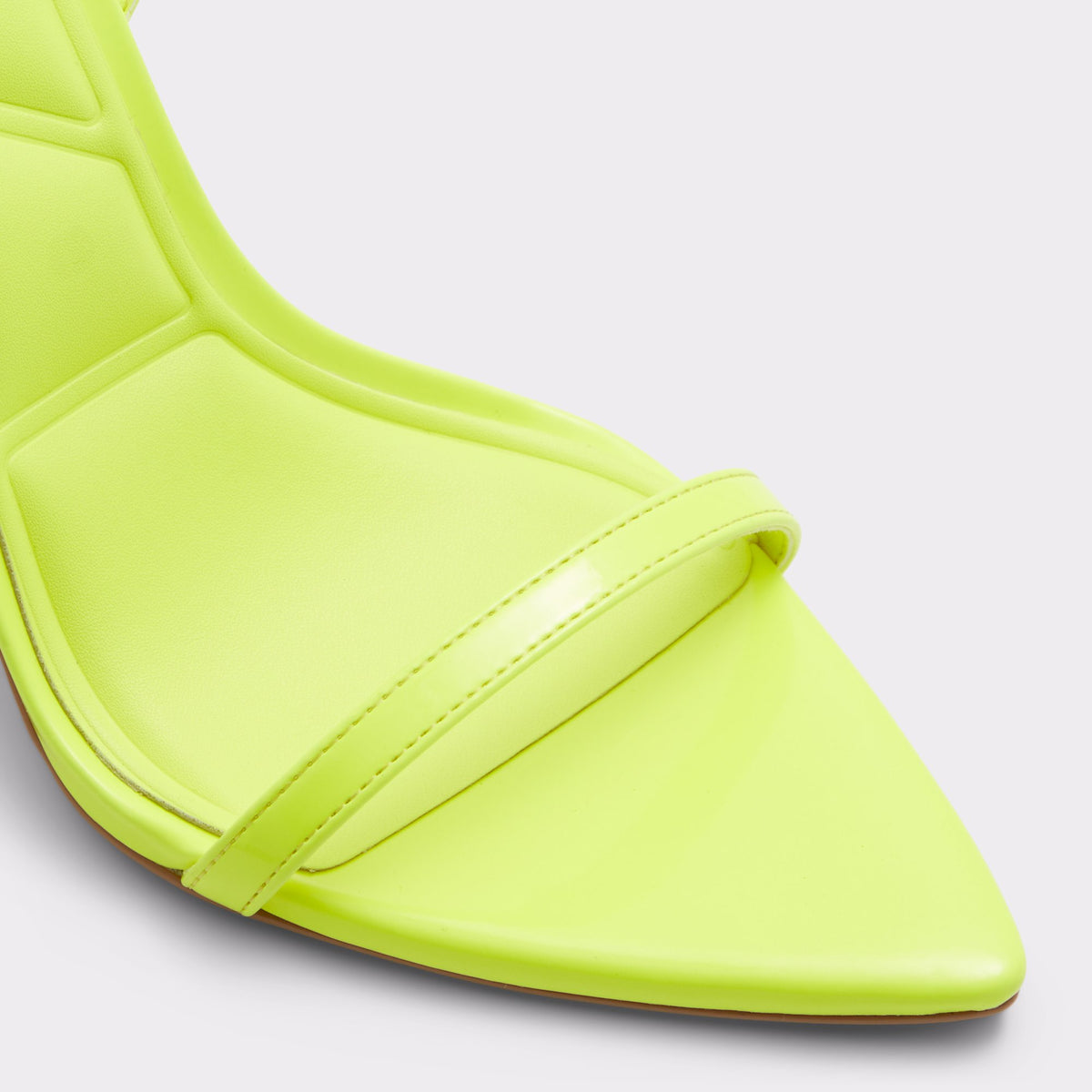 Close-up of the Bright Yellow Tulipa Strappy stiletto sandal