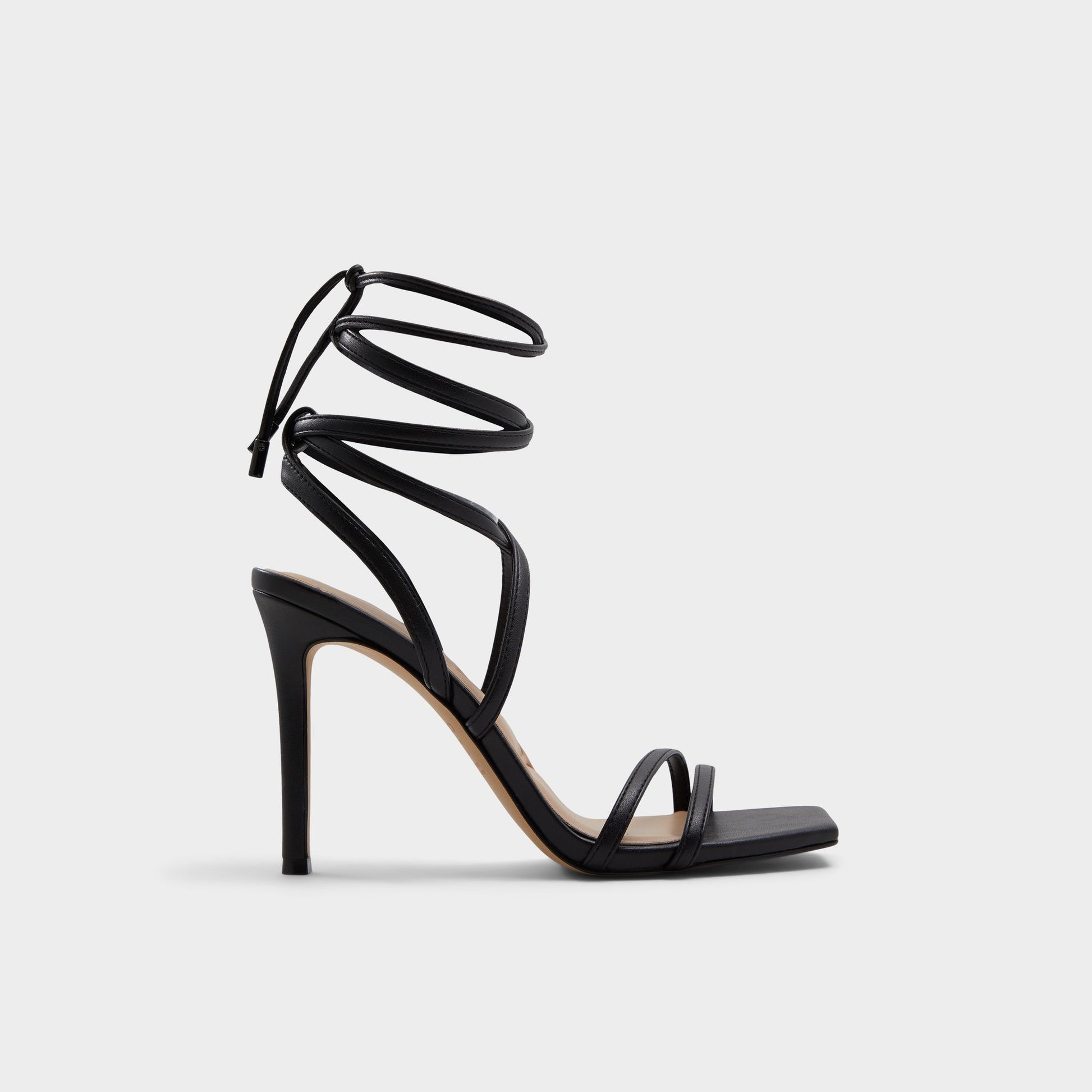 Main View of Black Phaedra Black strappy stiletto sandal for Womens