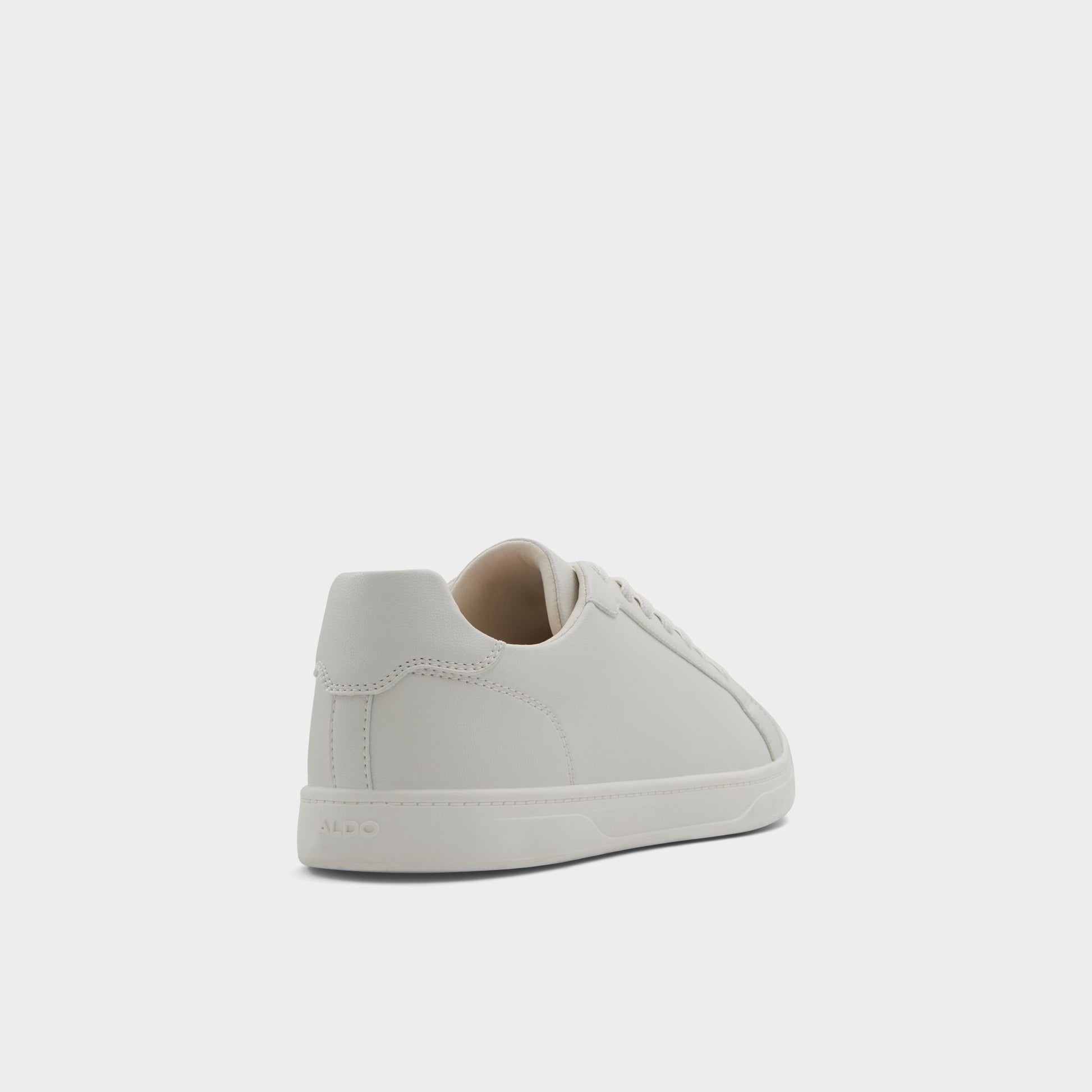 Three-quarter angle of White Oscar Low top sneaker's back side