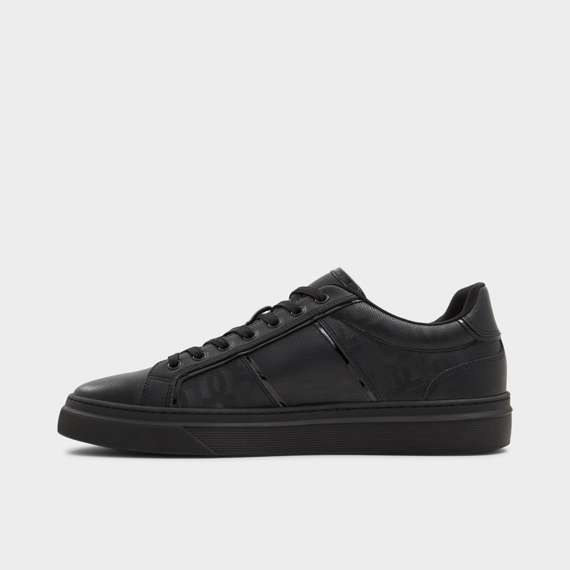 Side view of Other black Courtline Low top sneaker
