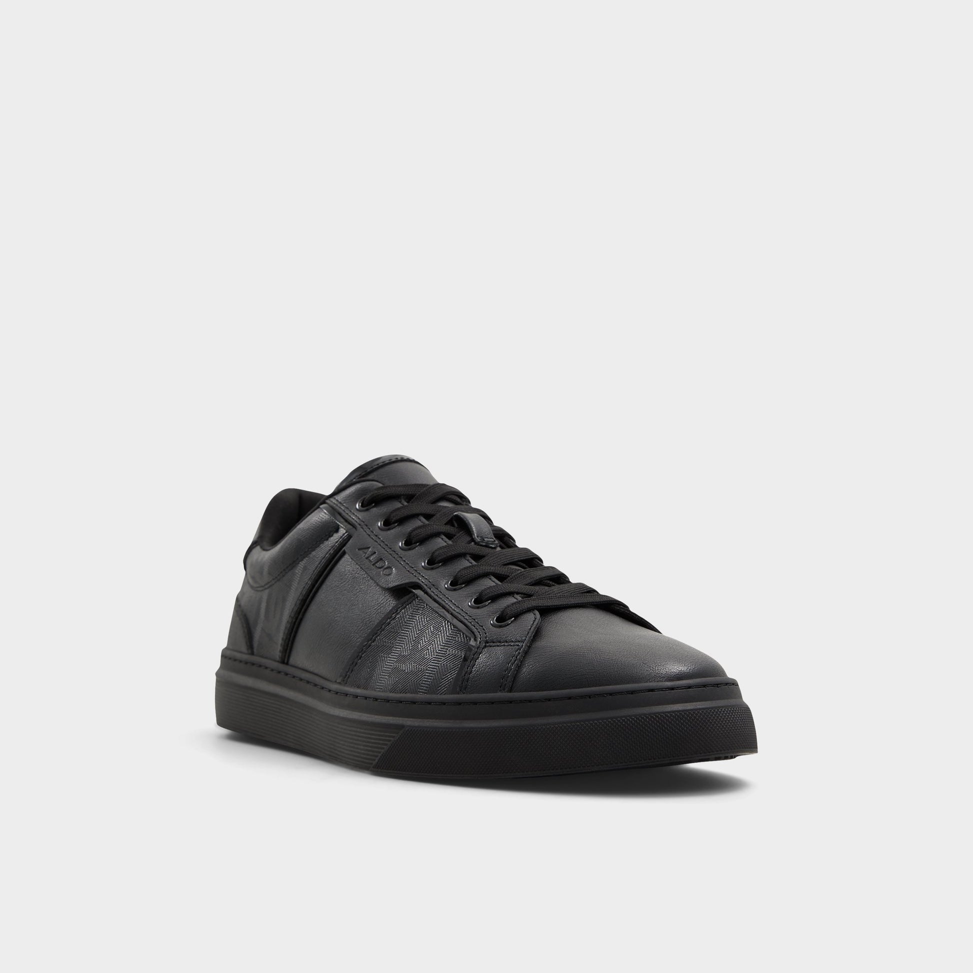 Three-quarter angle of Other black Courtline Low top sneaker's front side