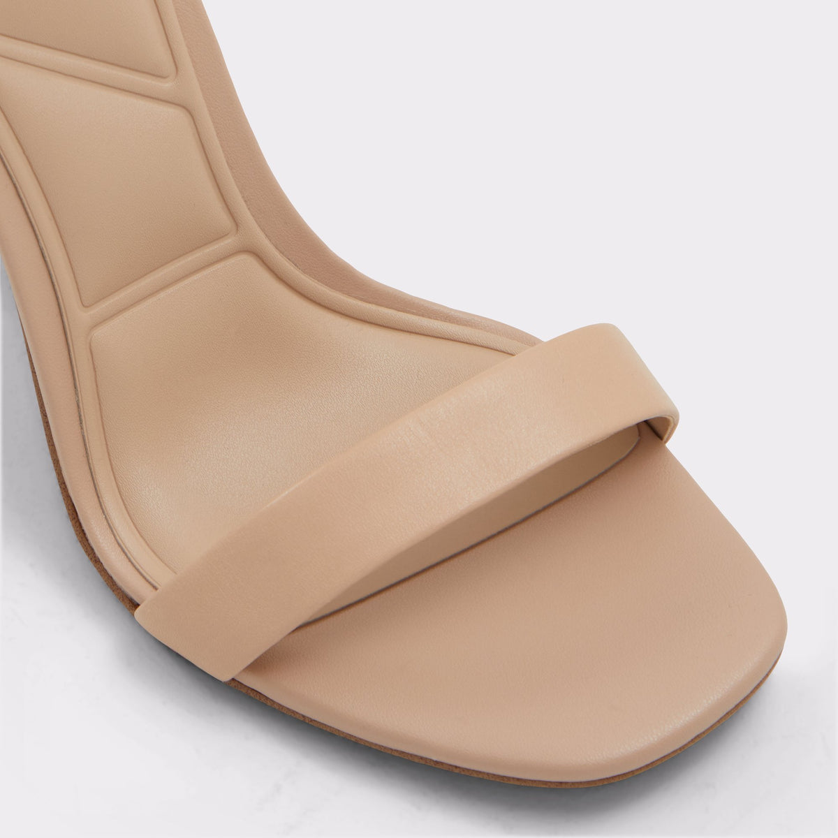 Close-up of the Beige Hazelia Strappy heeled sandal