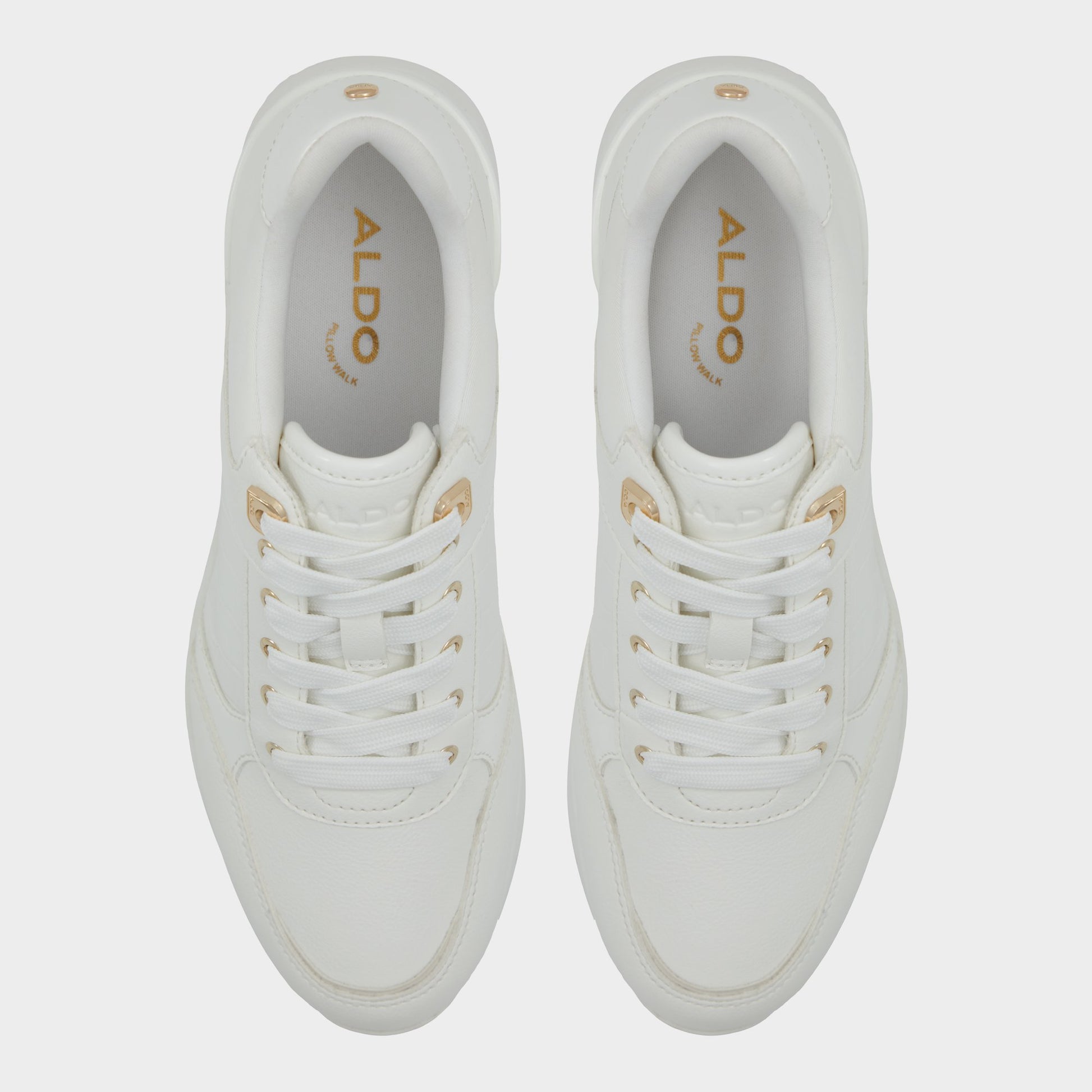 Top-down view of the White Overflow Iconistep Jogger sneaker