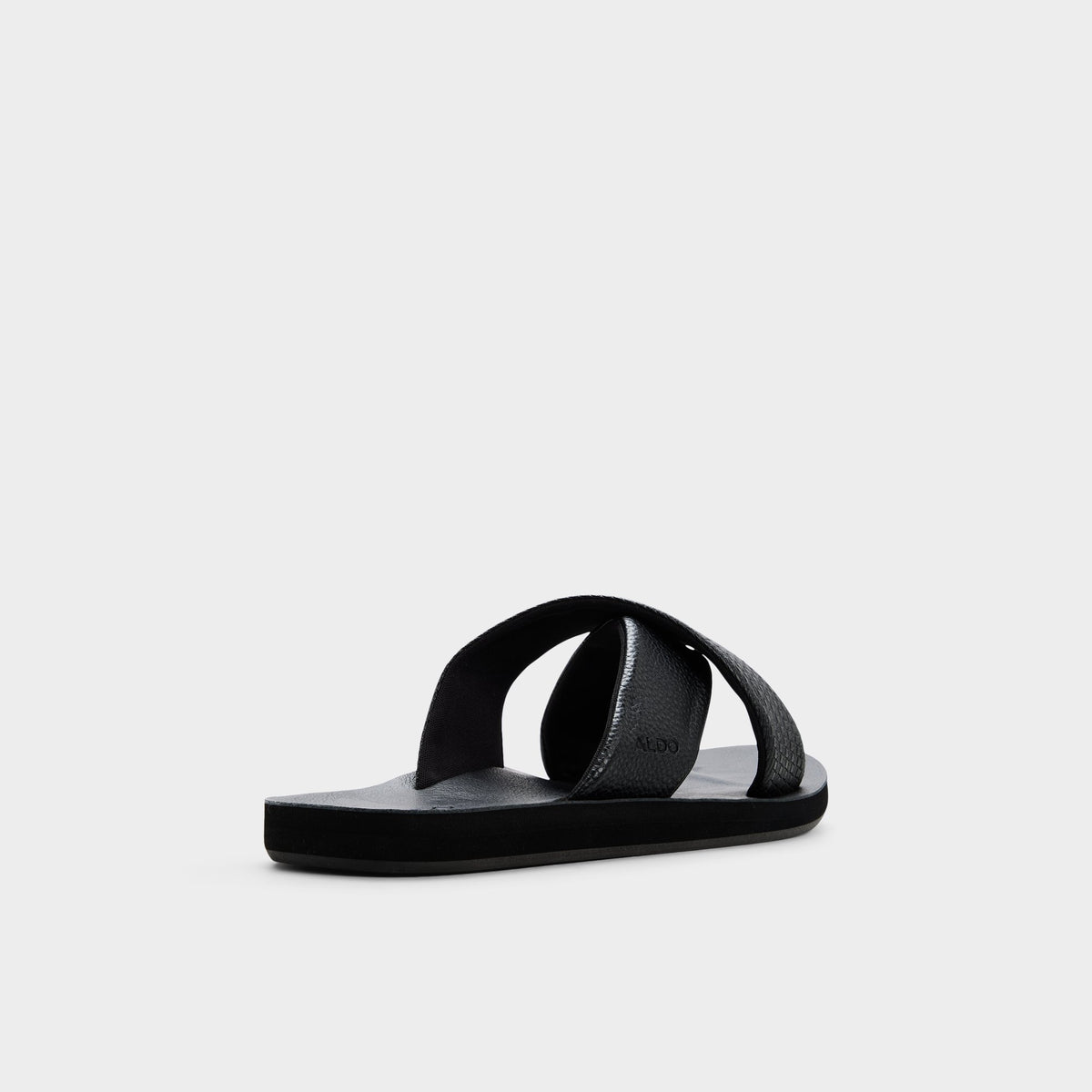 Three-quarter angle of Other Black Stmock Flat sandal's back side