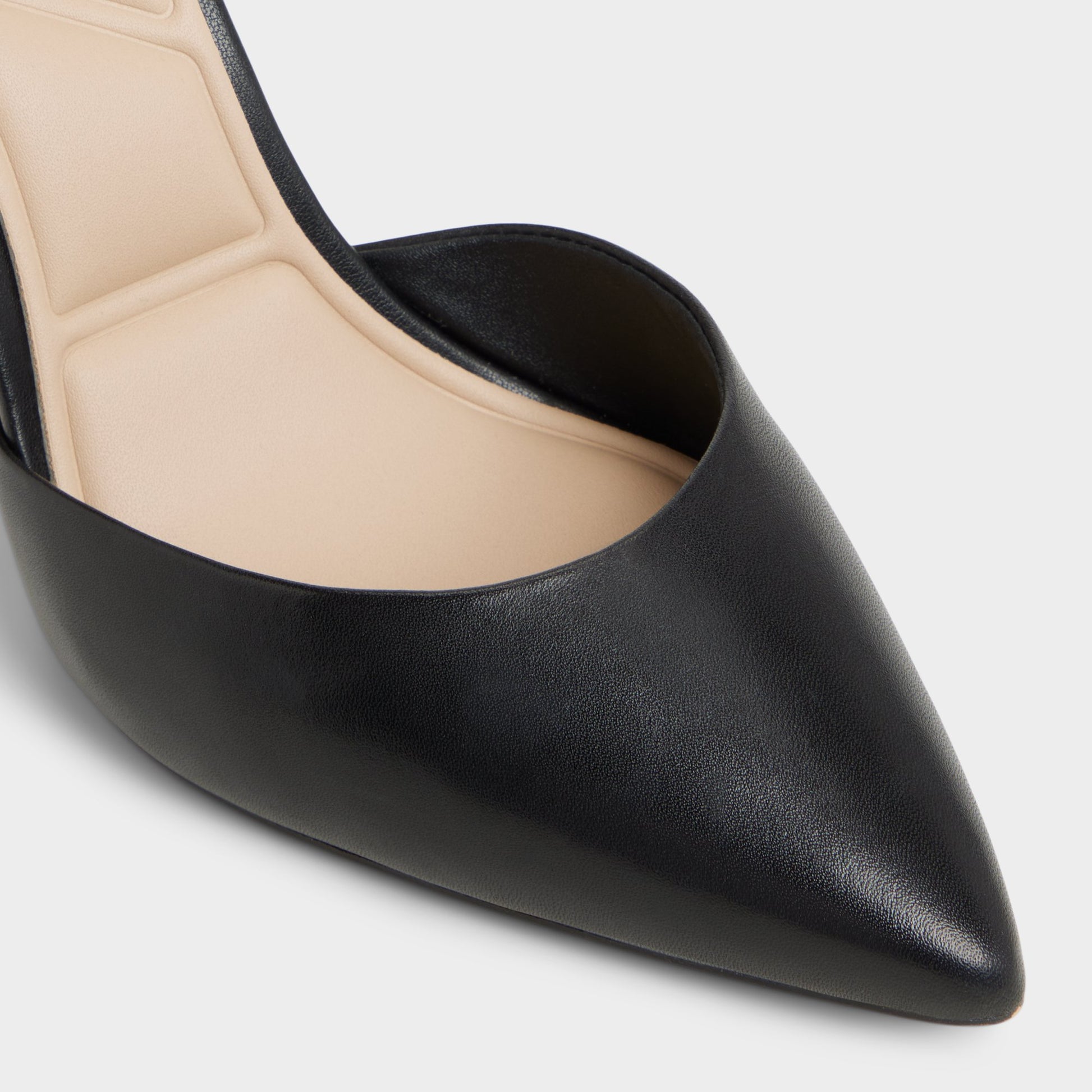Close-up of the Black Faith Strappy heeled shoe