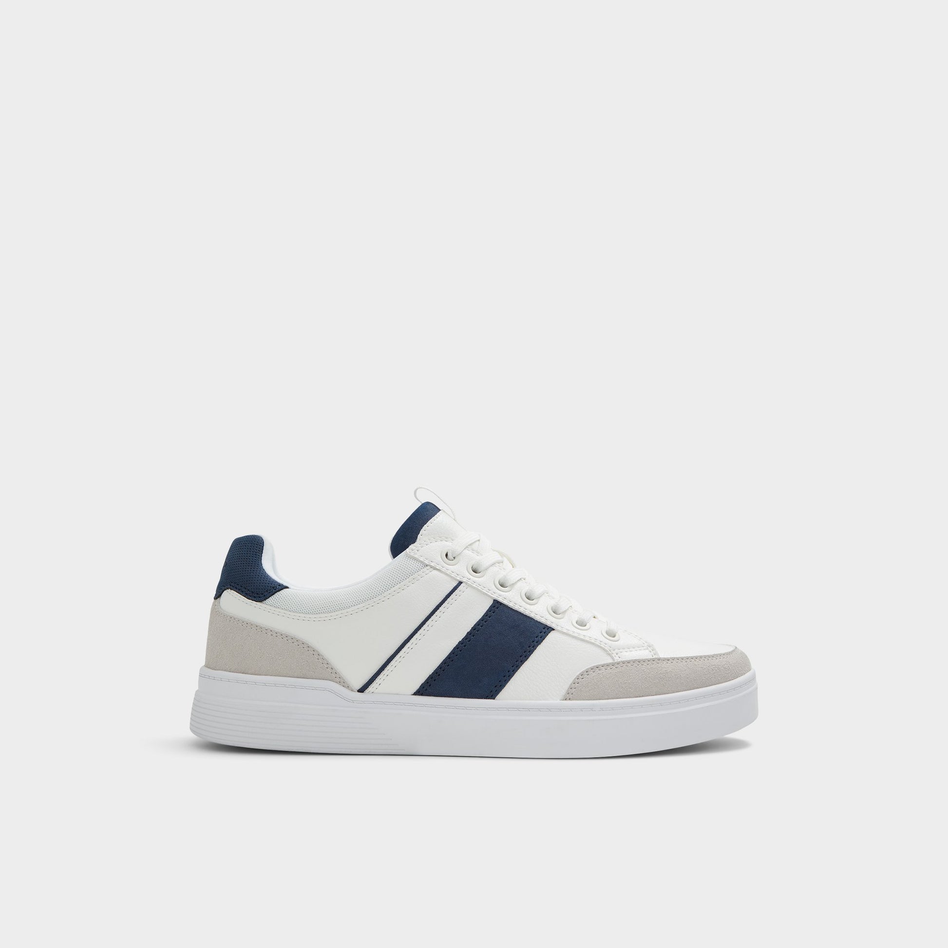 Main View of White Overflow Elio Low top sneaker for Mens