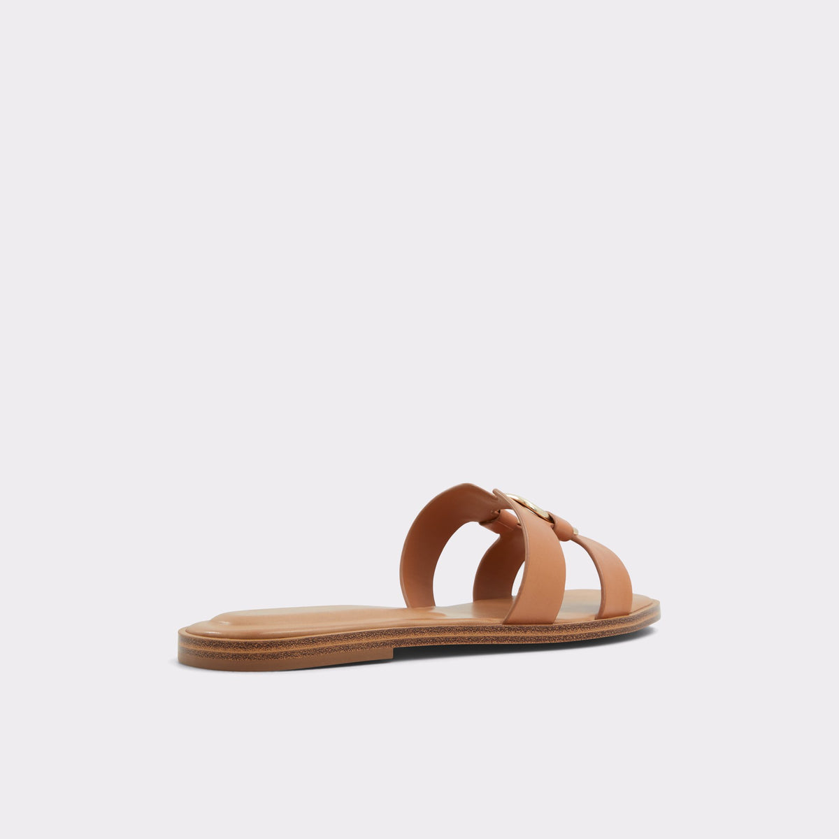 Three-quarter angle of Dark Beige Nydaokin Slide sandal's back side