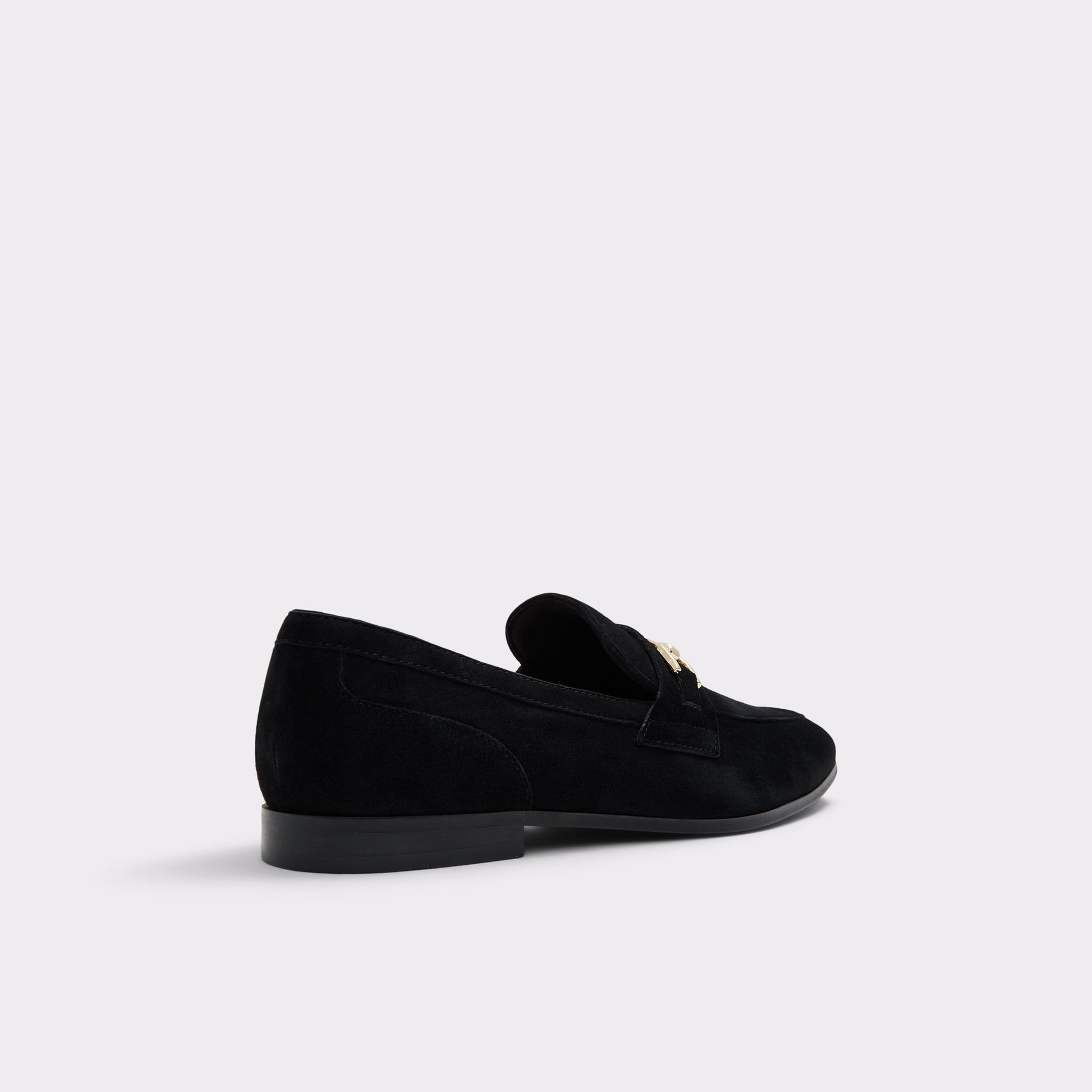 Three-quarter angle of Open Black Marinho Loafer's back side