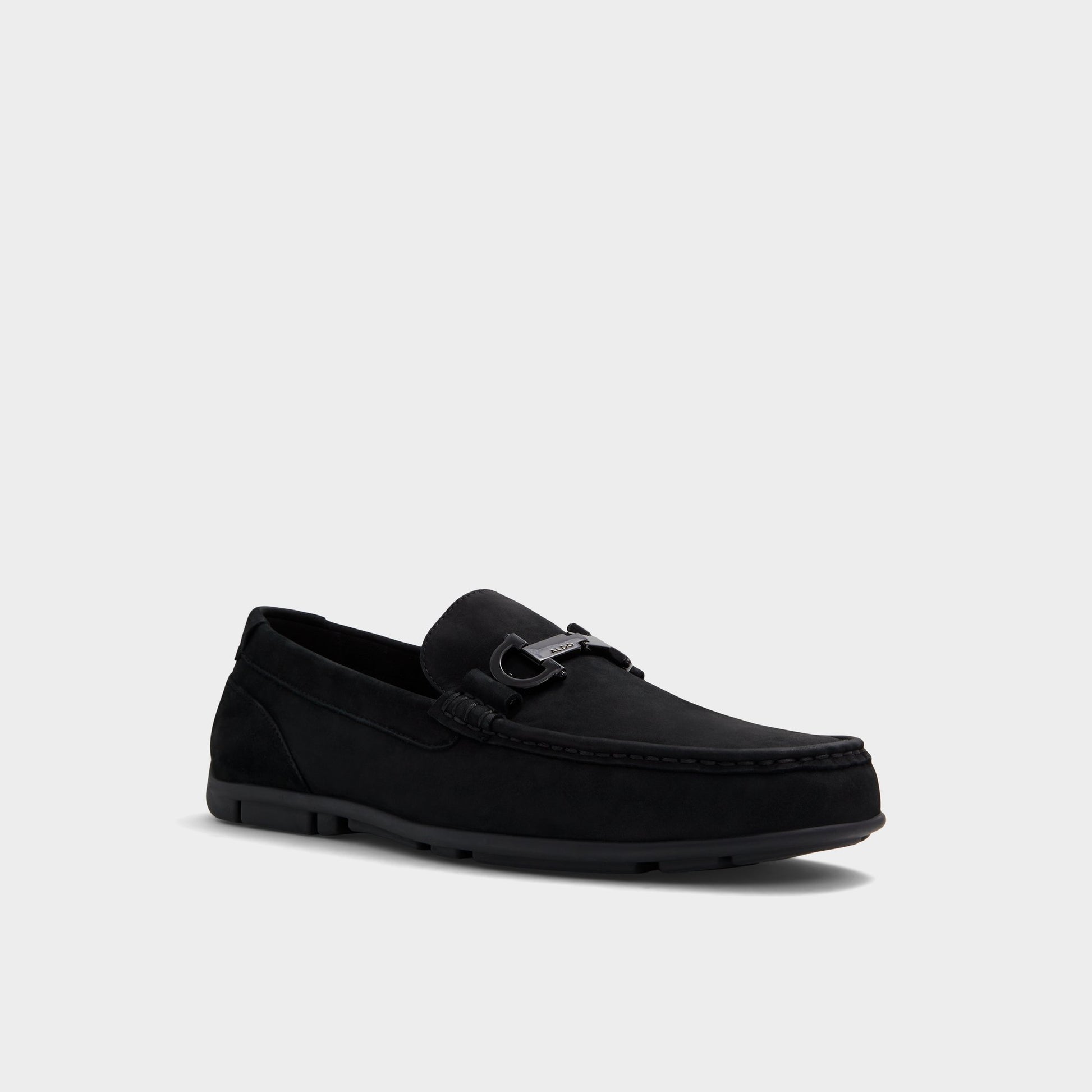 Three-quarter angle of Black Orlovoflexx Driving shoe's front side