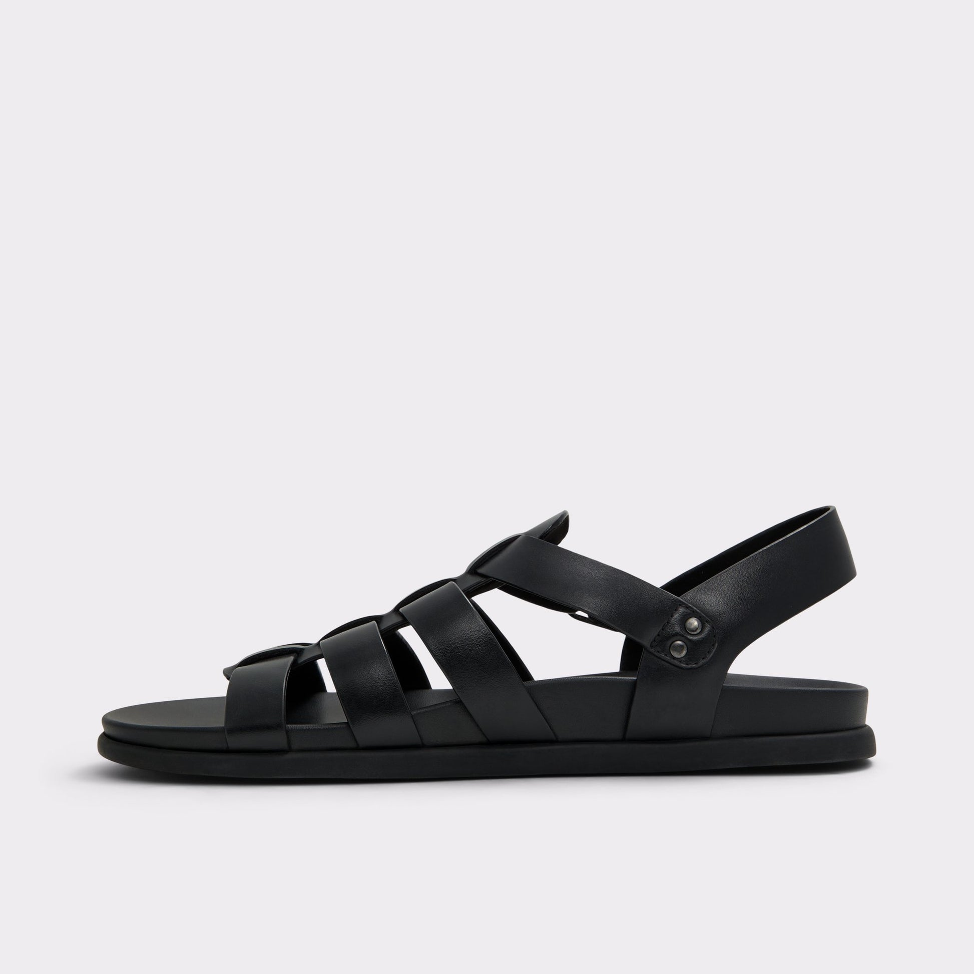 Side view of Other Black Canal Flat sandal