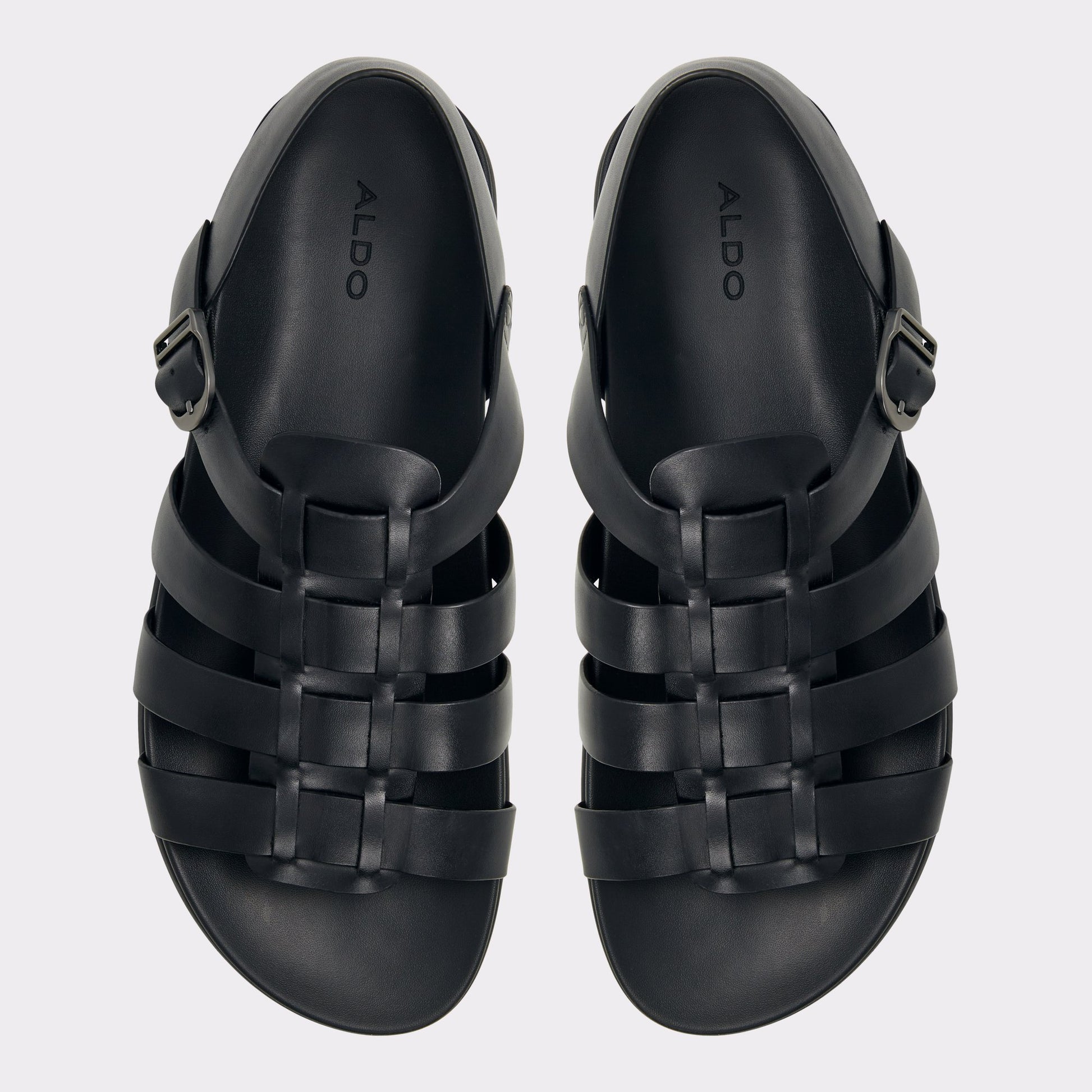 Top-down view of the Other Black Canal Flat sandal