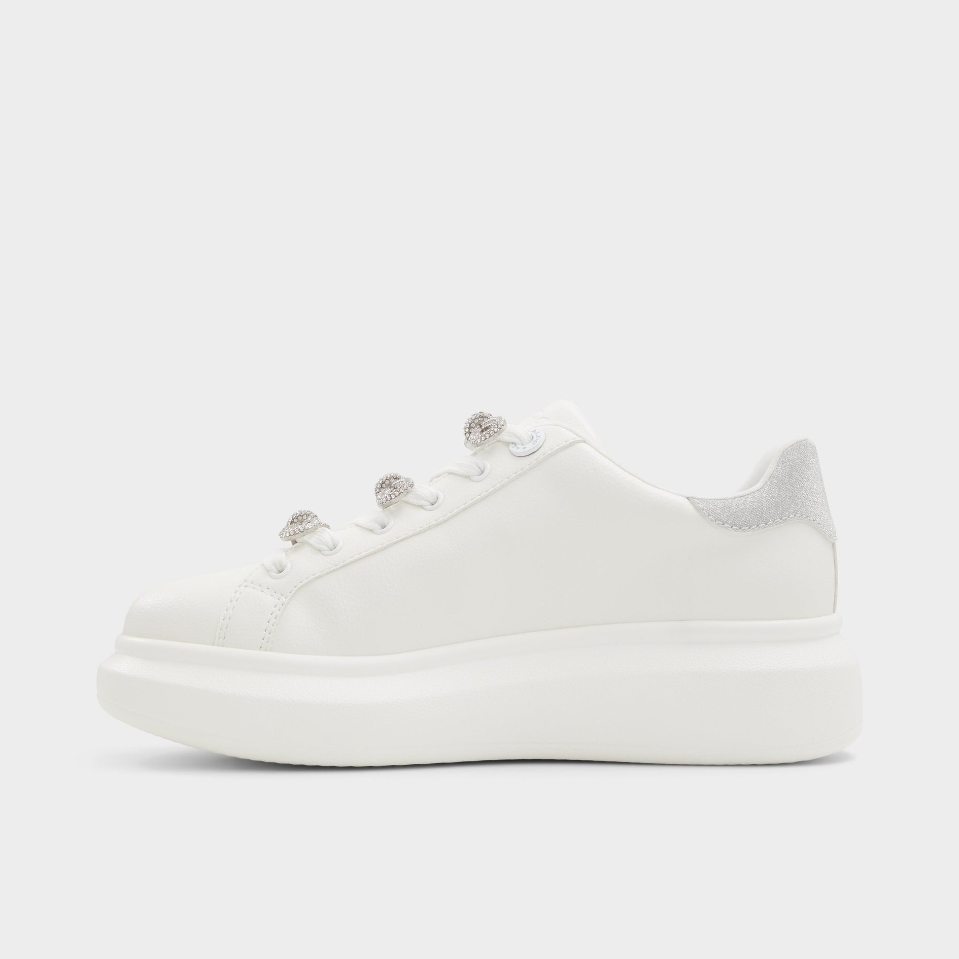 Side view of White Merrick Low top sneaker