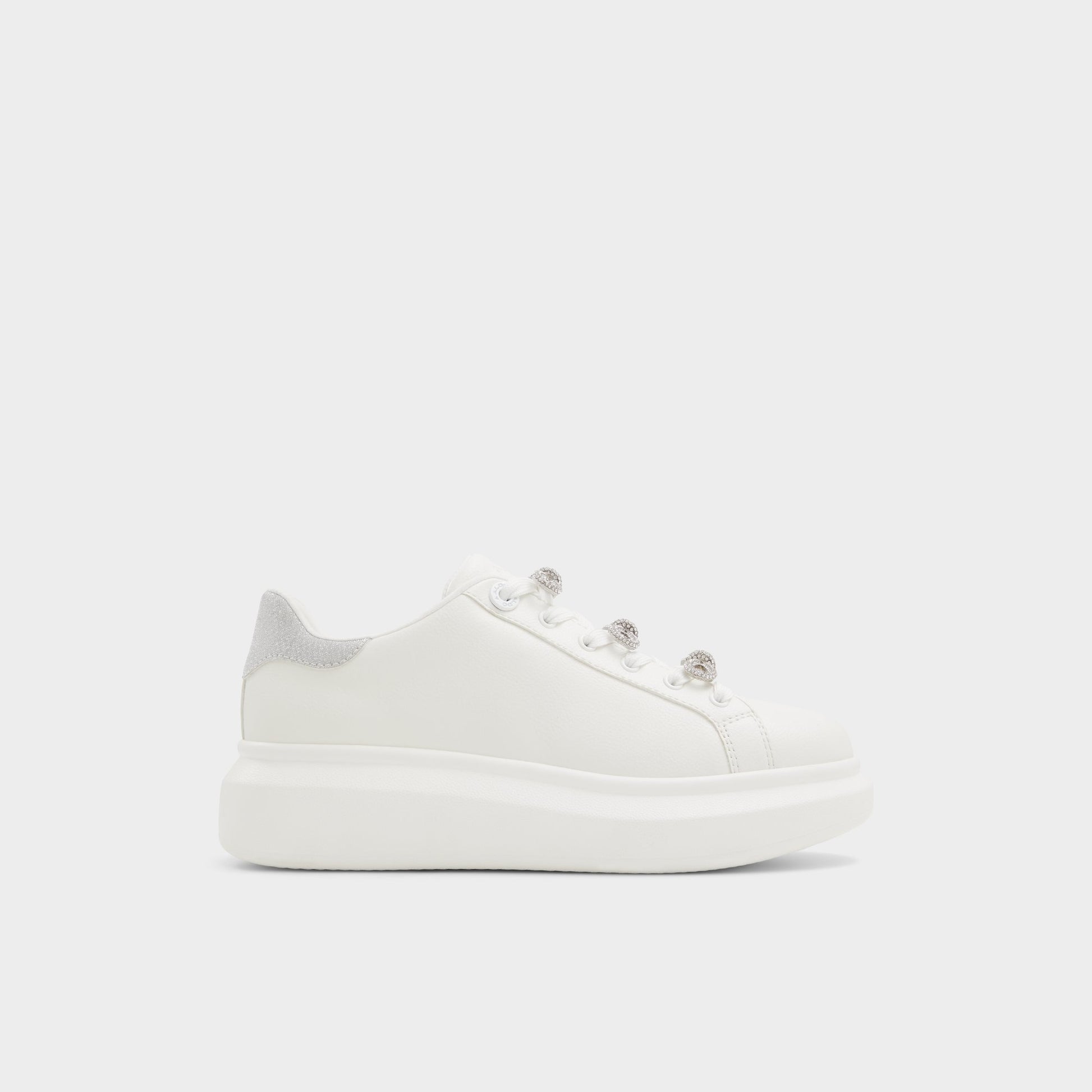 Main View of White Merrick Low top sneaker for Womens