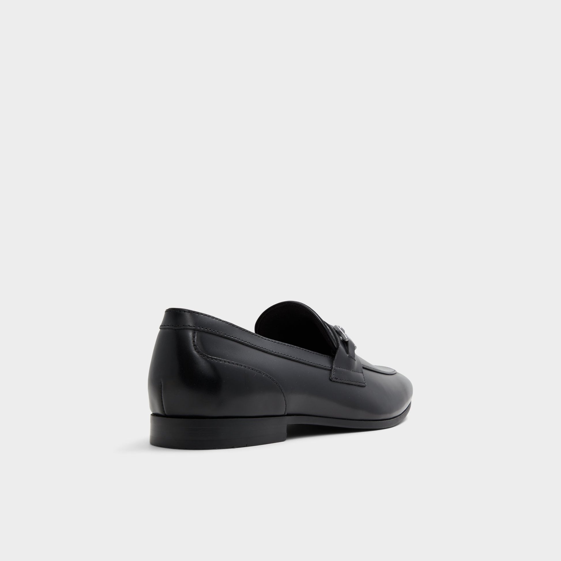 Three-quarter angle of Open Black Marinho Loafer's back side
