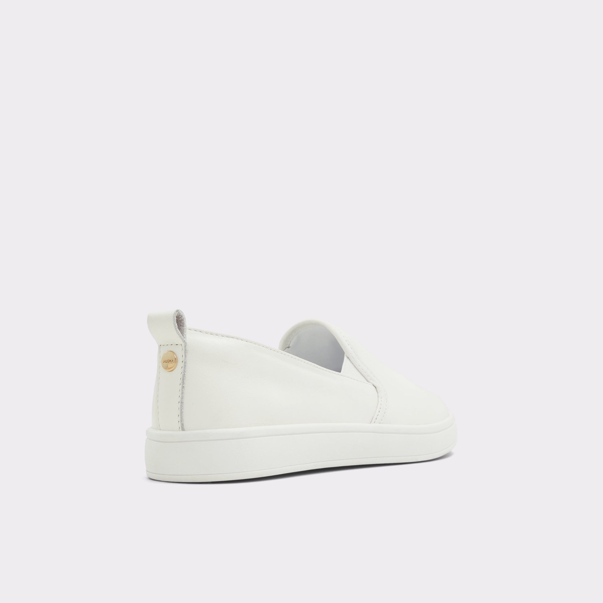 Three-quarter angle of White Roolly Low top sneaker's back side