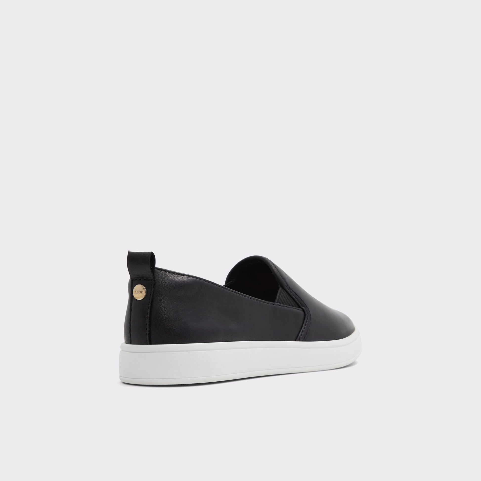 Three-quarter angle of Black Roolly Low top sneaker's back side