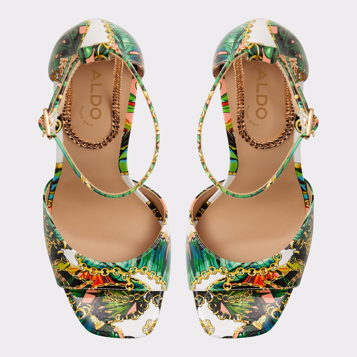 Top-down view of the Multicolor Prisilla Strappy sandal