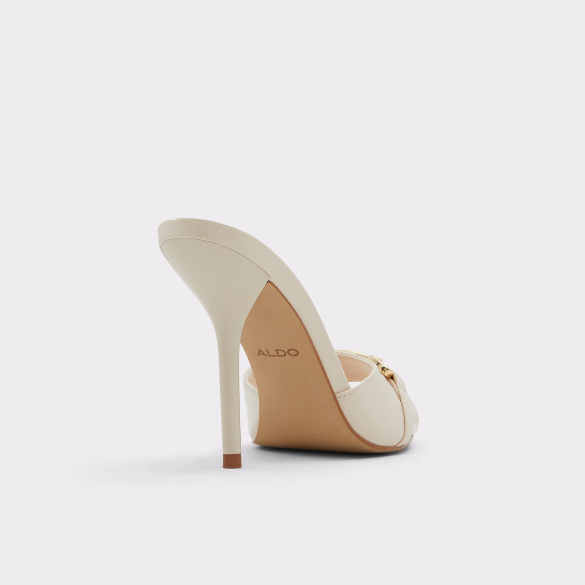 Three-quarter angle of Other Beige Edoassi Mule's back side