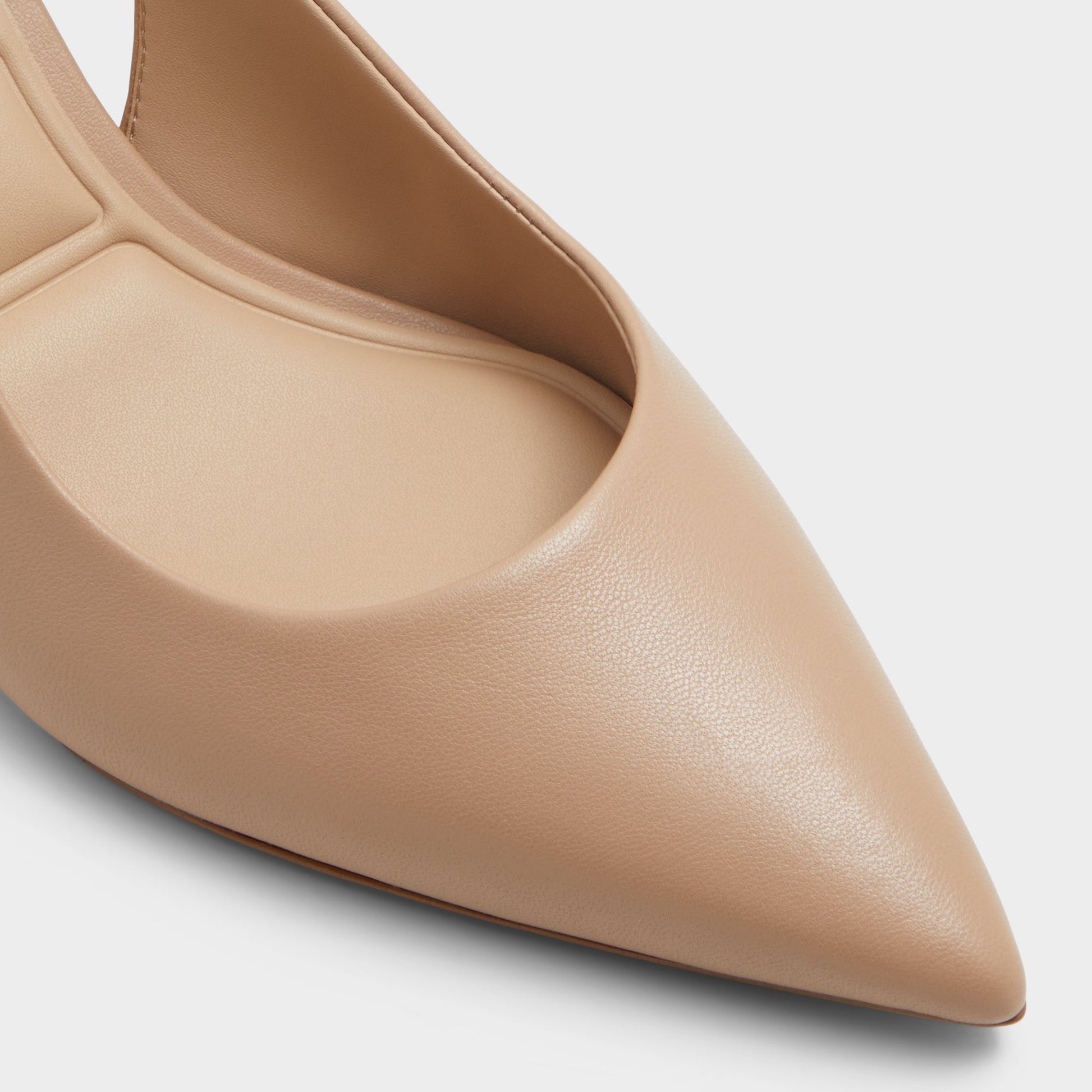 Close-up of the Beige Uliana Slingback heel
