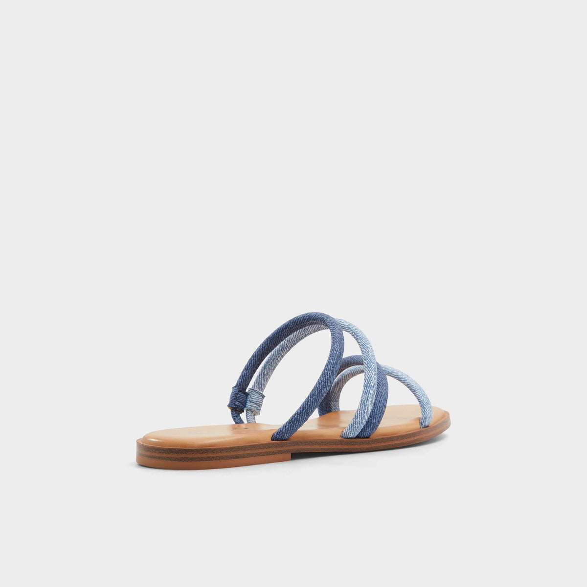Three-quarter angle of Blue Stila Slide sandal's back side