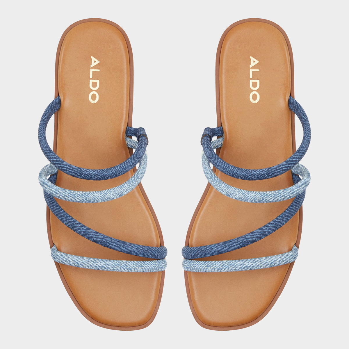 Top-down view of the Blue Stila Slide sandal