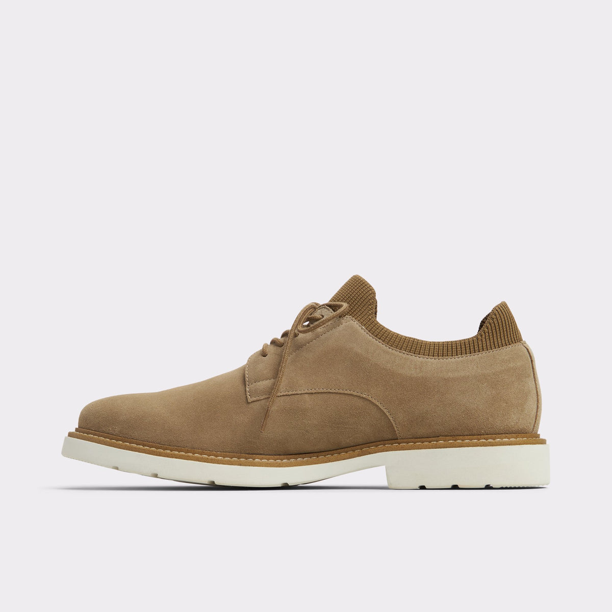 Side view of Beige Spieth Oxford shoe