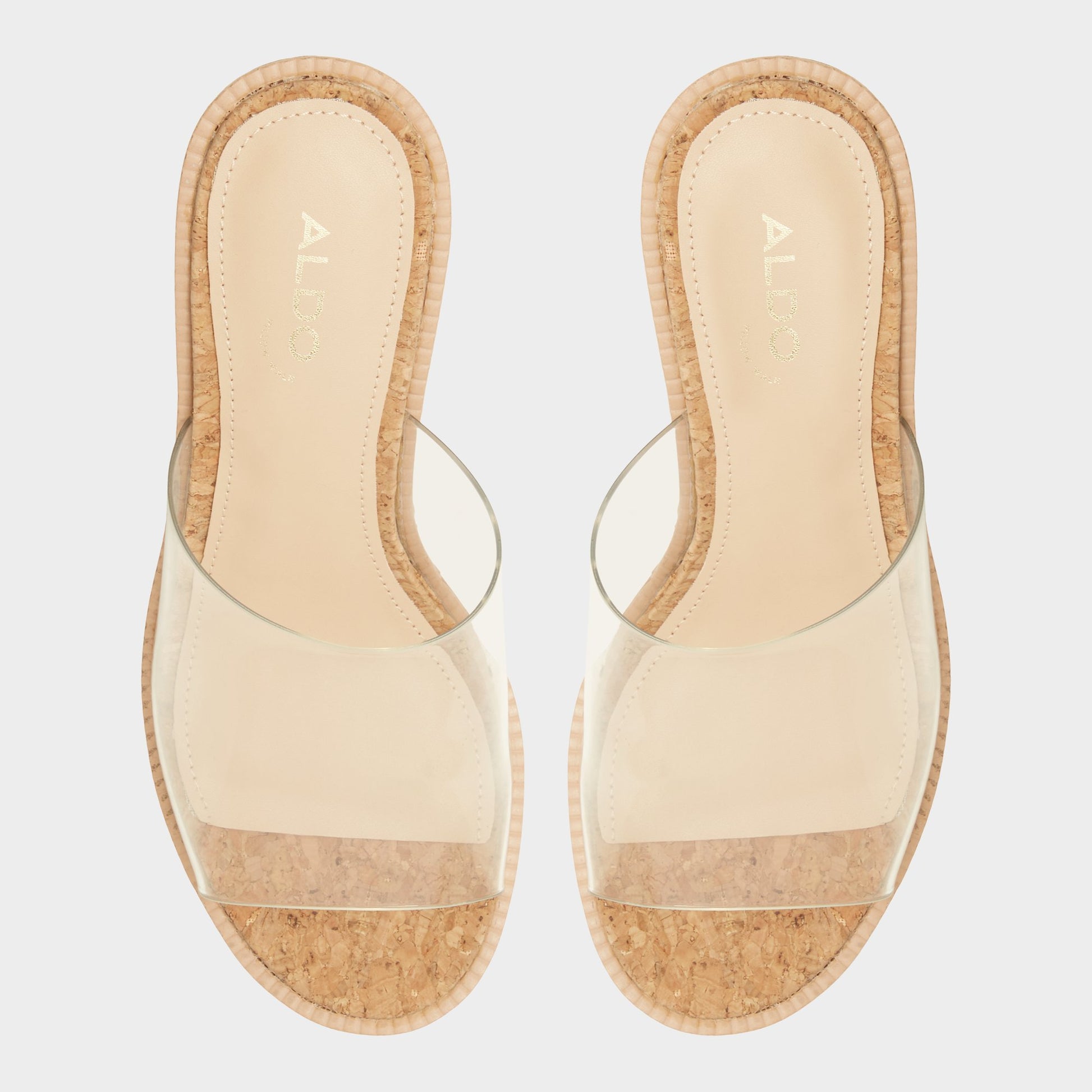 Top-down view of the Clear Midsommar Wedge sandal