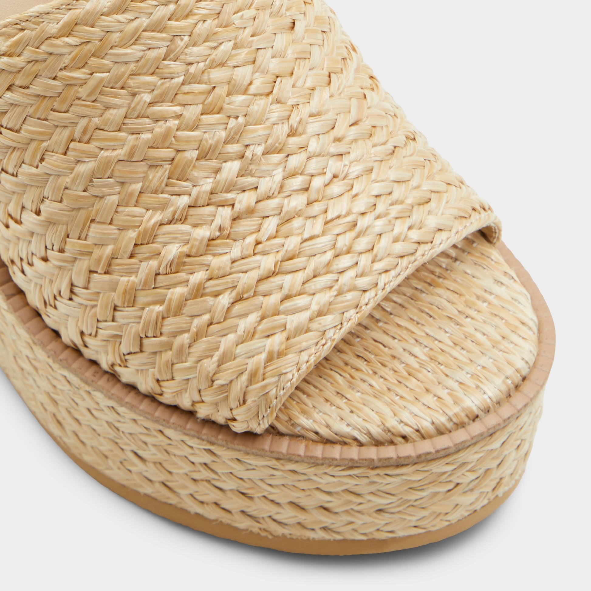 Close-up of the Open Natural Midsommar Wedge sandal