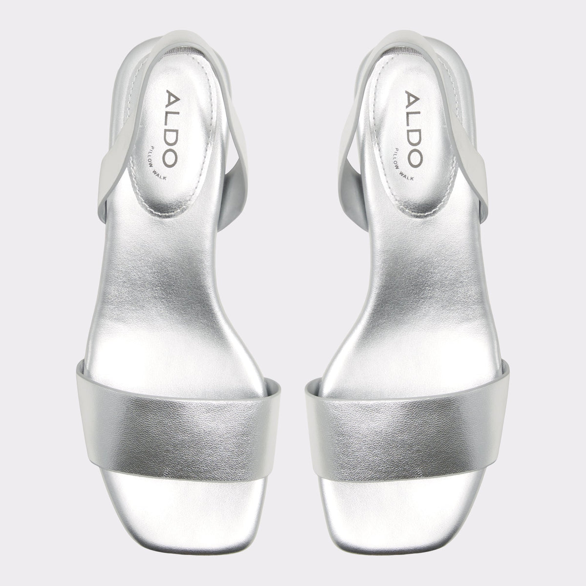 Top-down view of the Silver Dorenna Strappy sandal