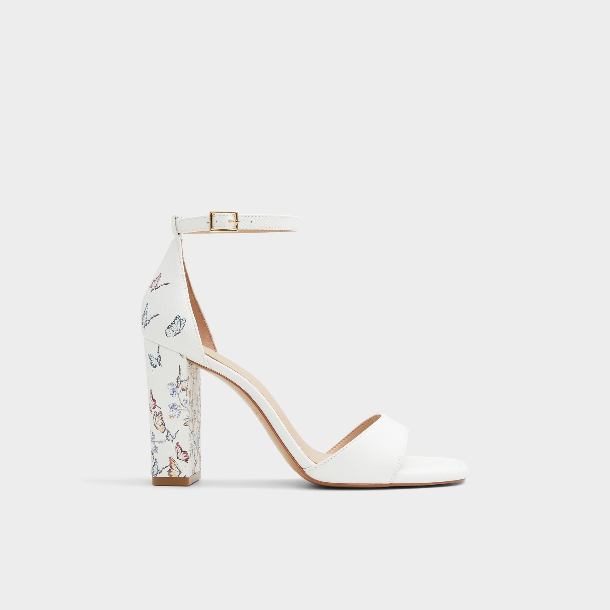 Main View of White Multi Enaegyn Strappy heeled sandal for Womens