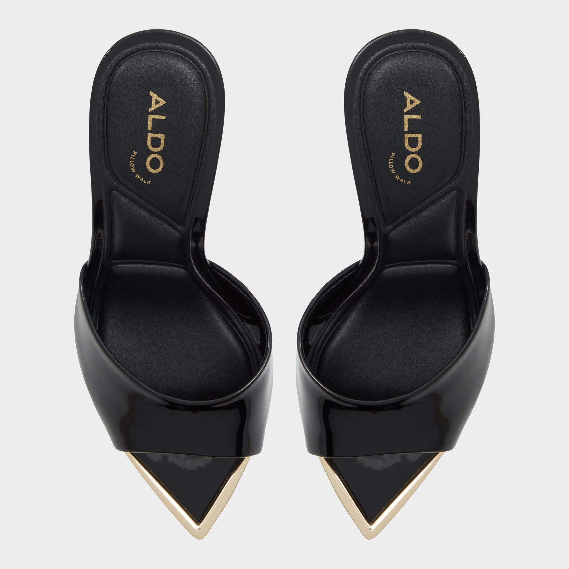Top-down view of the Black Anniebrilden Heeled mule