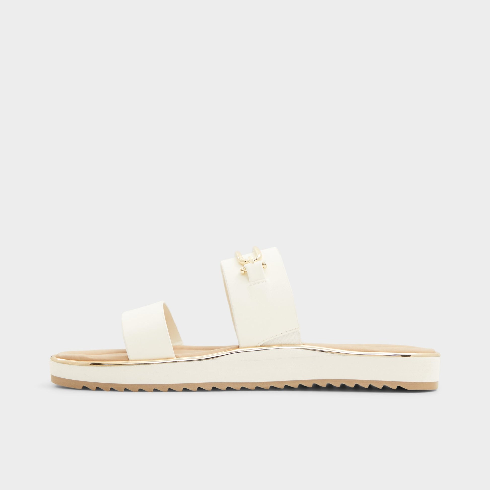 Side view of White Lagoon Strappy flat sandal