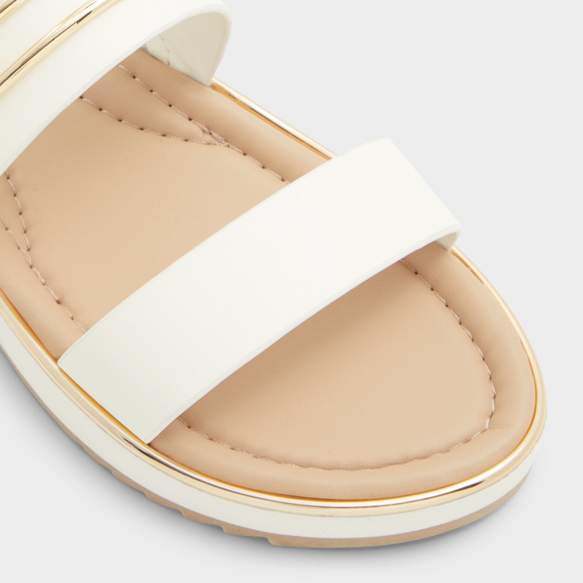 Close-up of the White Lagoon Strappy flat sandal